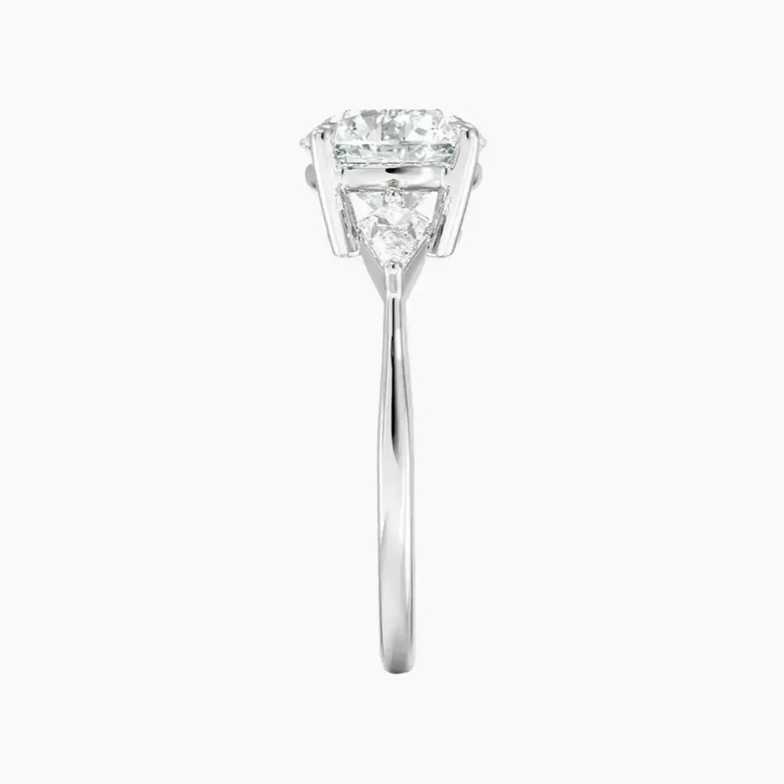 Isolde Round Three Stone Diamond Ring Setting in 14K Rose Gold