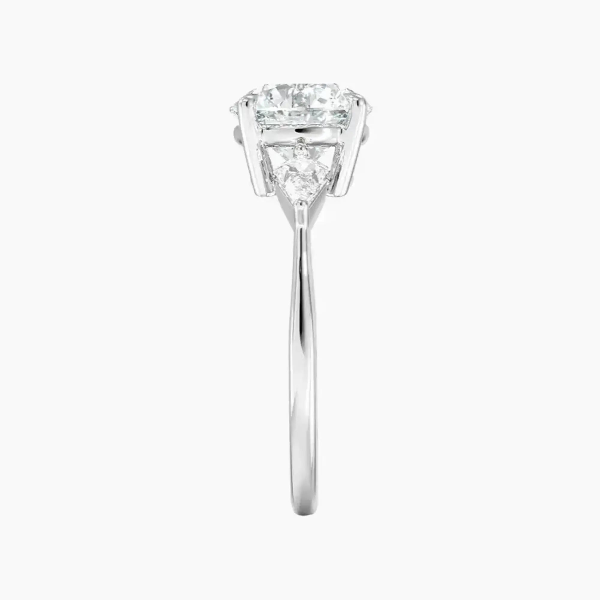 Isolde Round Three Stone 1.5 Carat Lab Grown Diamond Engagement Ring in 14K White Gold