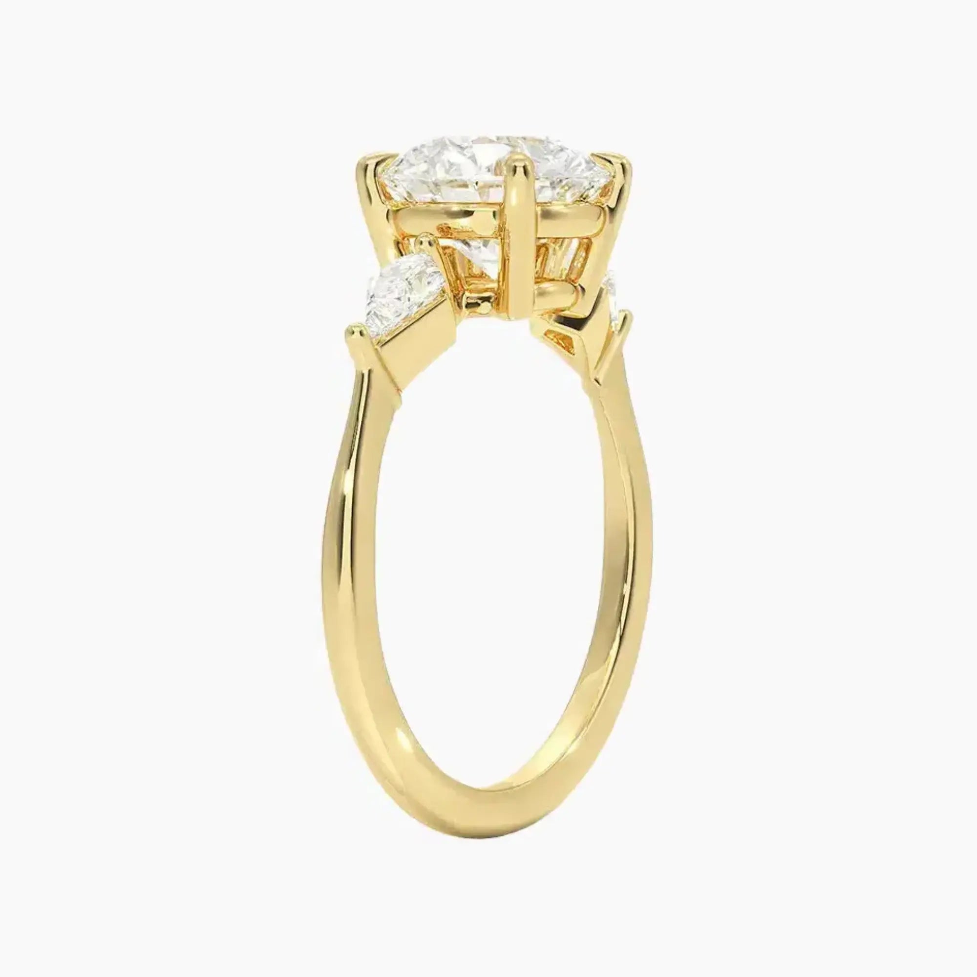 Isolde Round Three Stone 1.5 Carat Lab Grown Diamond Engagement Ring in 18K White Gold