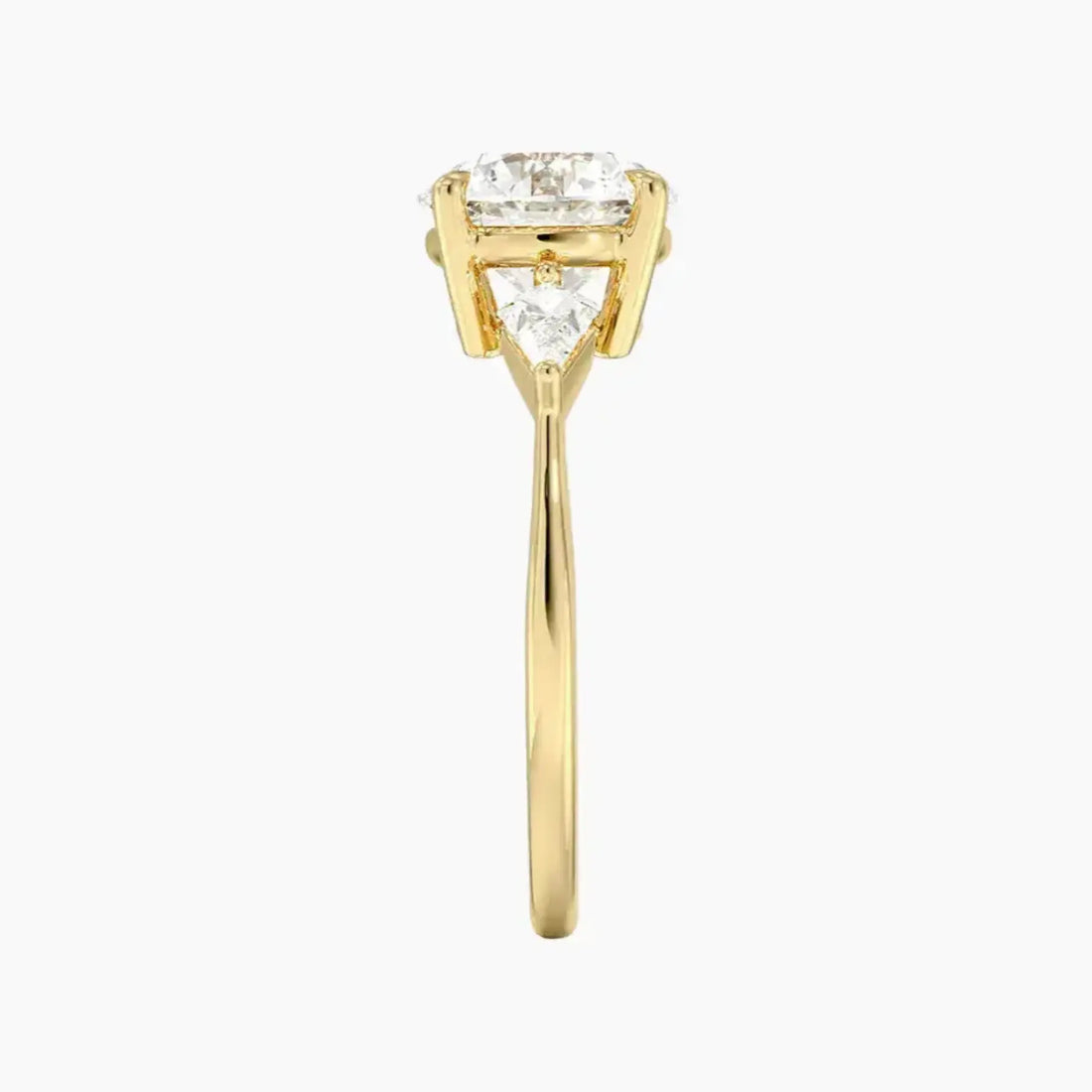 Isolde Round Three Stone 3 Carat Lab Grown Diamond Engagement Ring in 18K Rose Gold