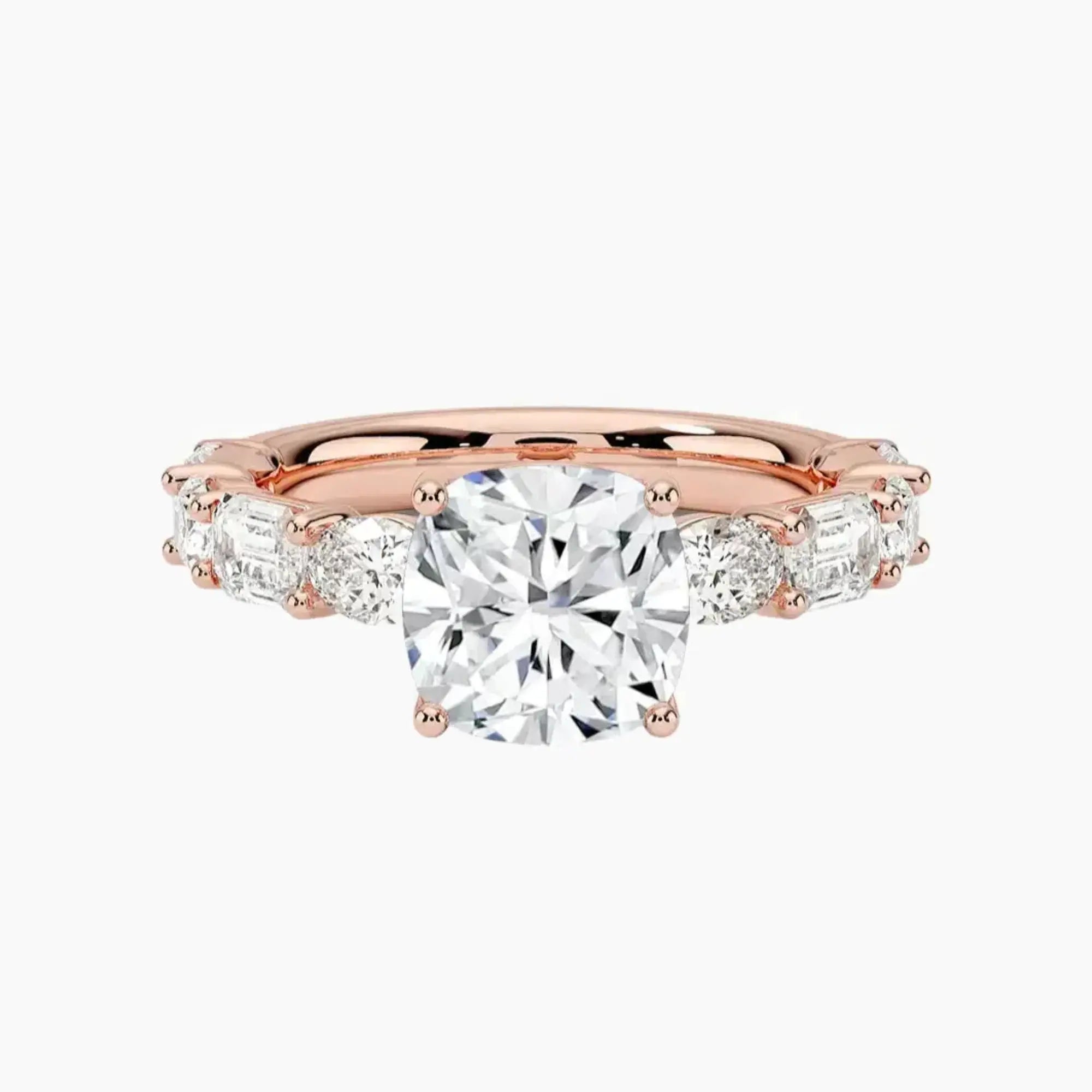 Ariadne Cushion Designer 1 Carat Lab Grown Diamond Engagement Ring in 18K Rose Gold