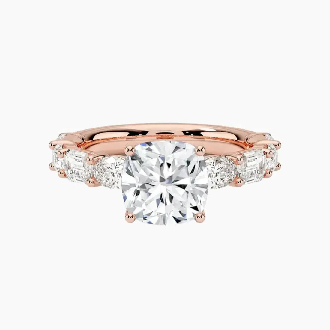 Ariadne Cushion Designer Diamond Ring Setting in 14K Yellow Gold