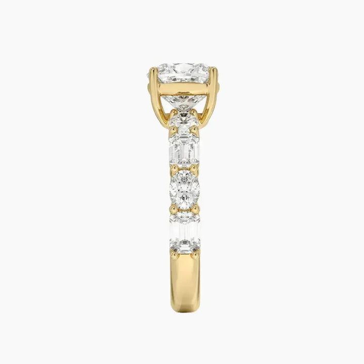 Ariadne Cushion Designer 3 Carat Lab Grown Diamond Engagement Ring in 14K Rose Gold