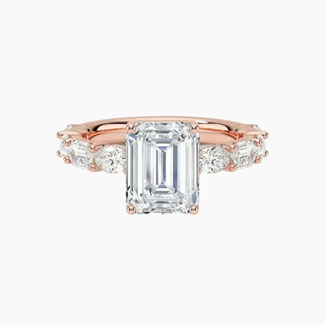 Ariadne Emerald Designer Diamond Ring Setting in 14K Rose Gold
