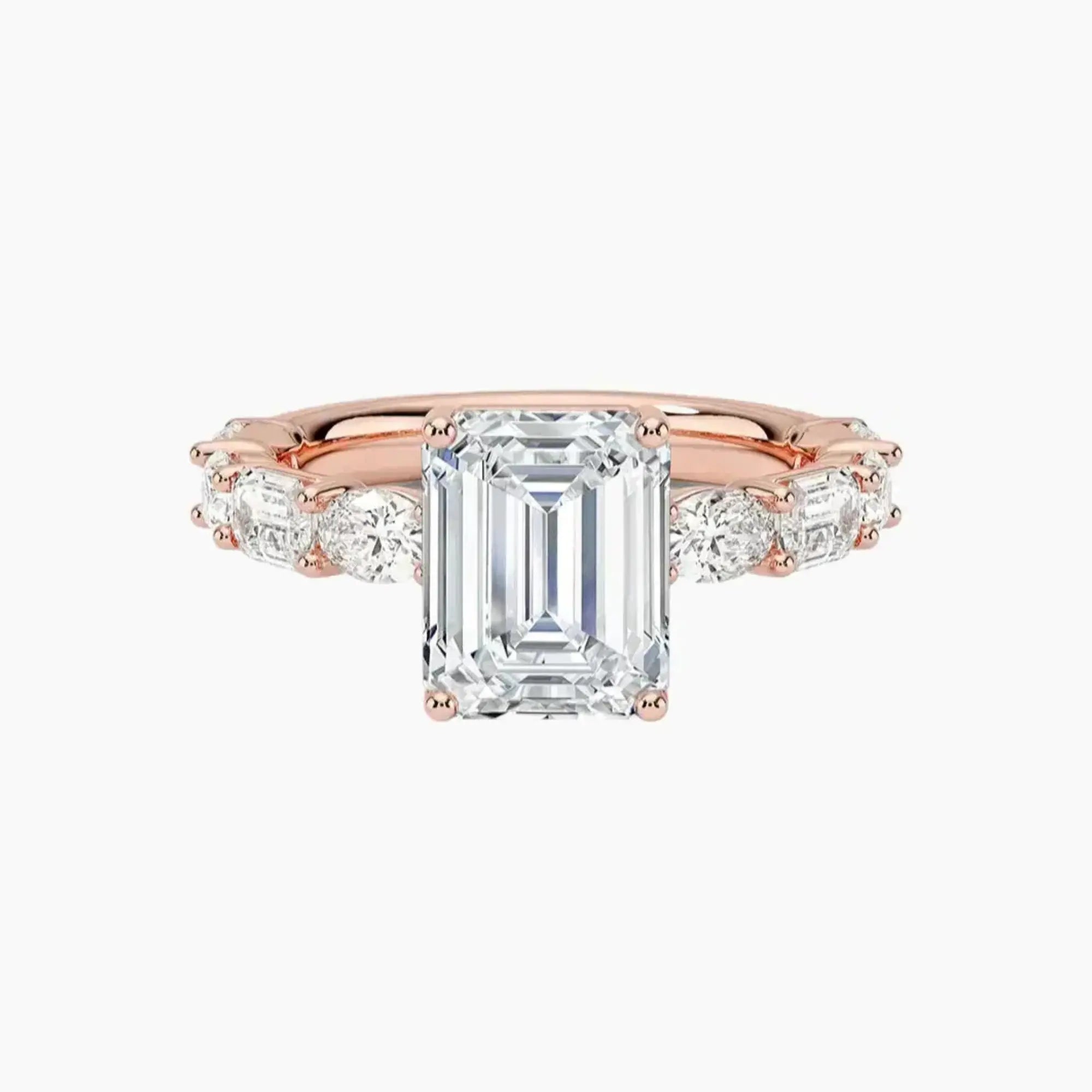 Ariadne Emerald Designer 2 Carat Lab Grown Diamond Engagement Ring in 18K White Gold