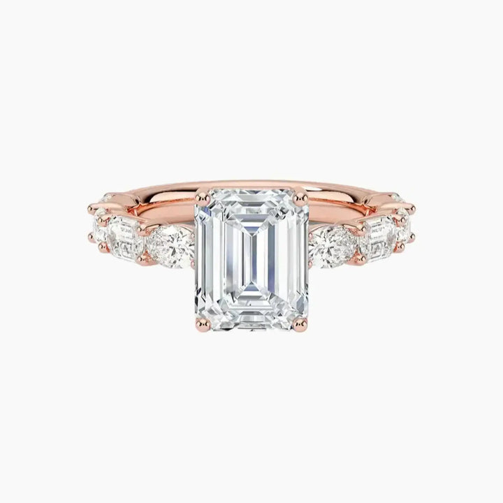 Ariadne Emerald Designer 1.5 Carat Lab Grown Diamond Engagement Ring in 14K Rose Gold