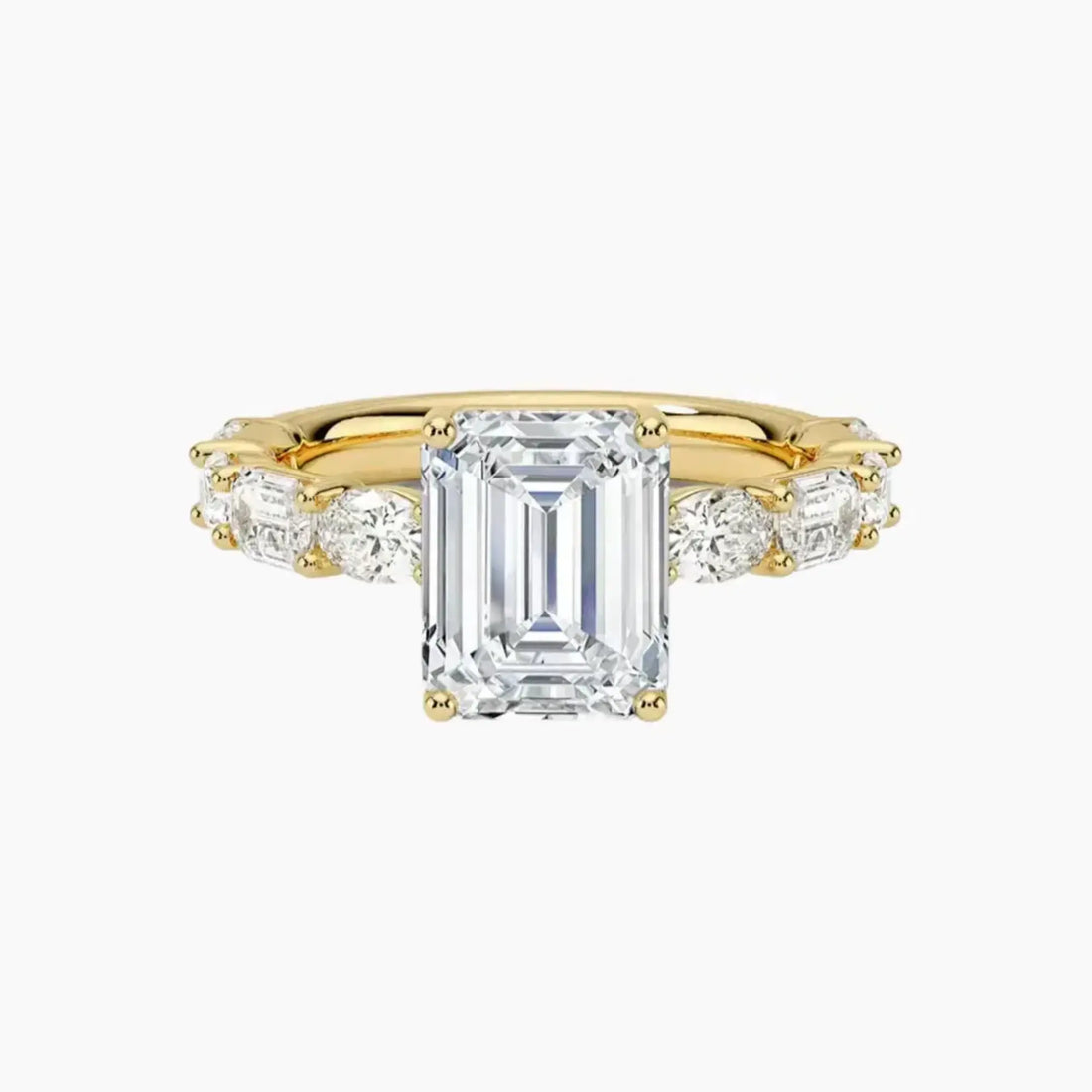 Ariadne Emerald Designer Diamond Ring Setting in 14K Yellow Gold