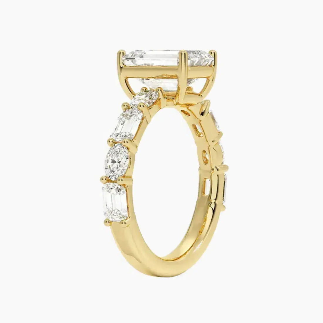 Ariadne Emerald Designer 2 Carat Lab Grown Diamond Engagement Ring in 18K White Gold