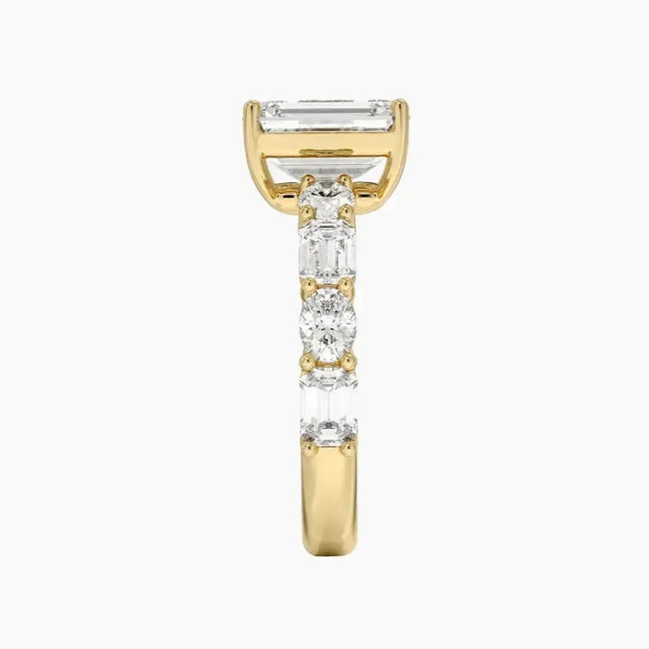 Ariadne Emerald Designer 2.5 Carat Lab Grown Diamond Engagement Ring in 18K Rose Gold
