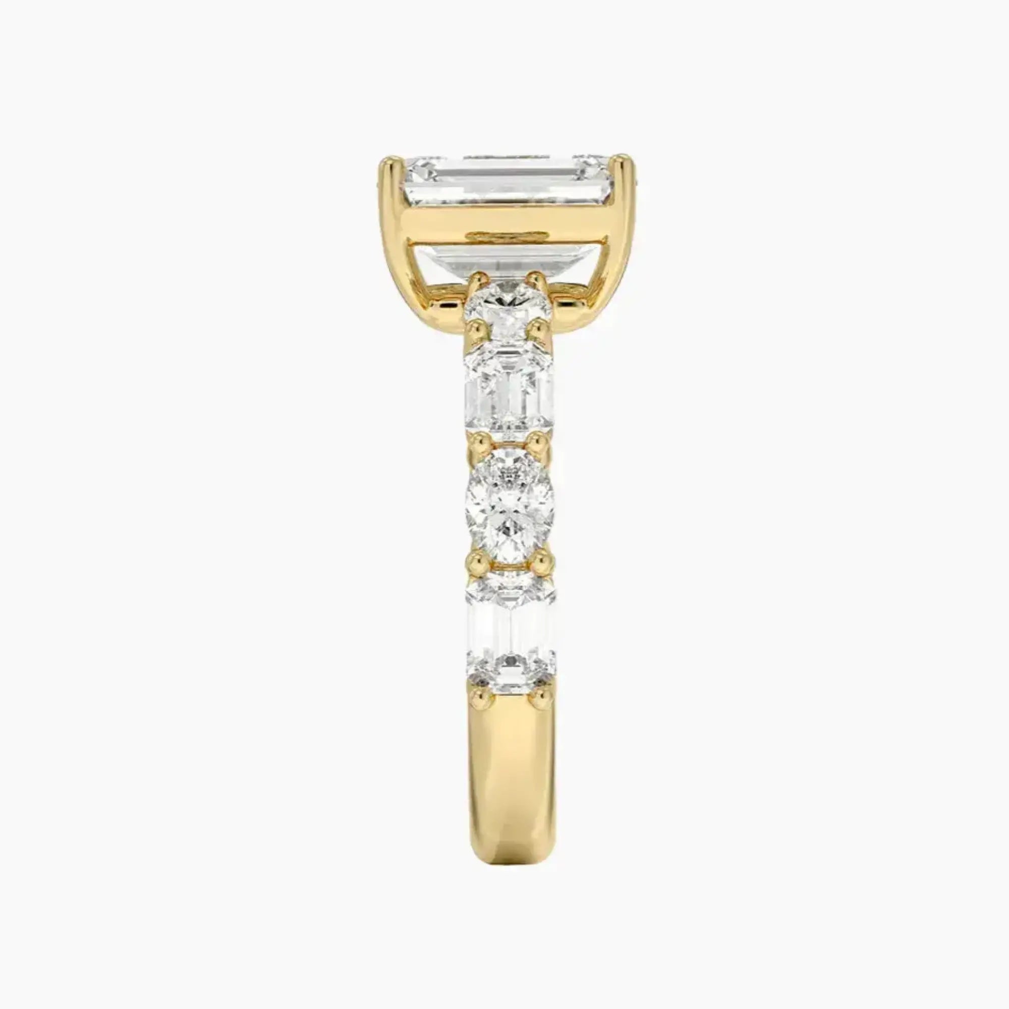 Ariadne Emerald Designer 2 Carat Lab Grown Diamond Engagement Ring in 18K White Gold
