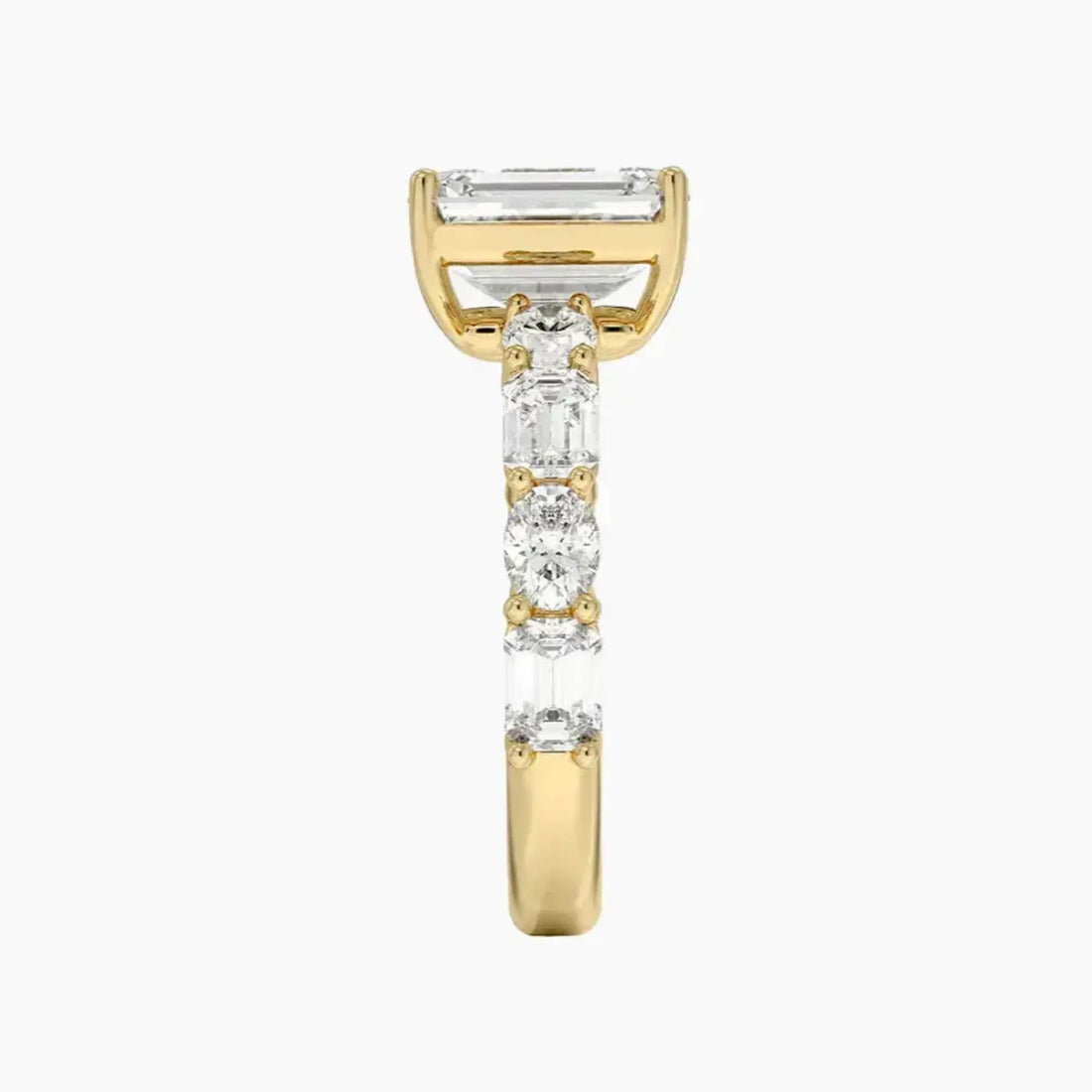 Ariadne Emerald Designer 2 Carat Lab Grown Diamond Engagement Ring in 18K White Gold