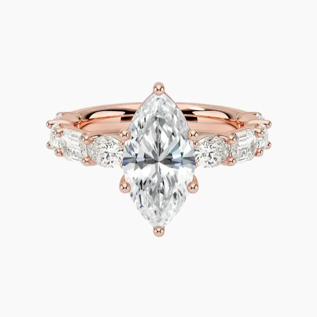 Ariadne Marquise Designer 3 Carat Lab Grown Diamond Engagement Ring in 18K Yellow Gold