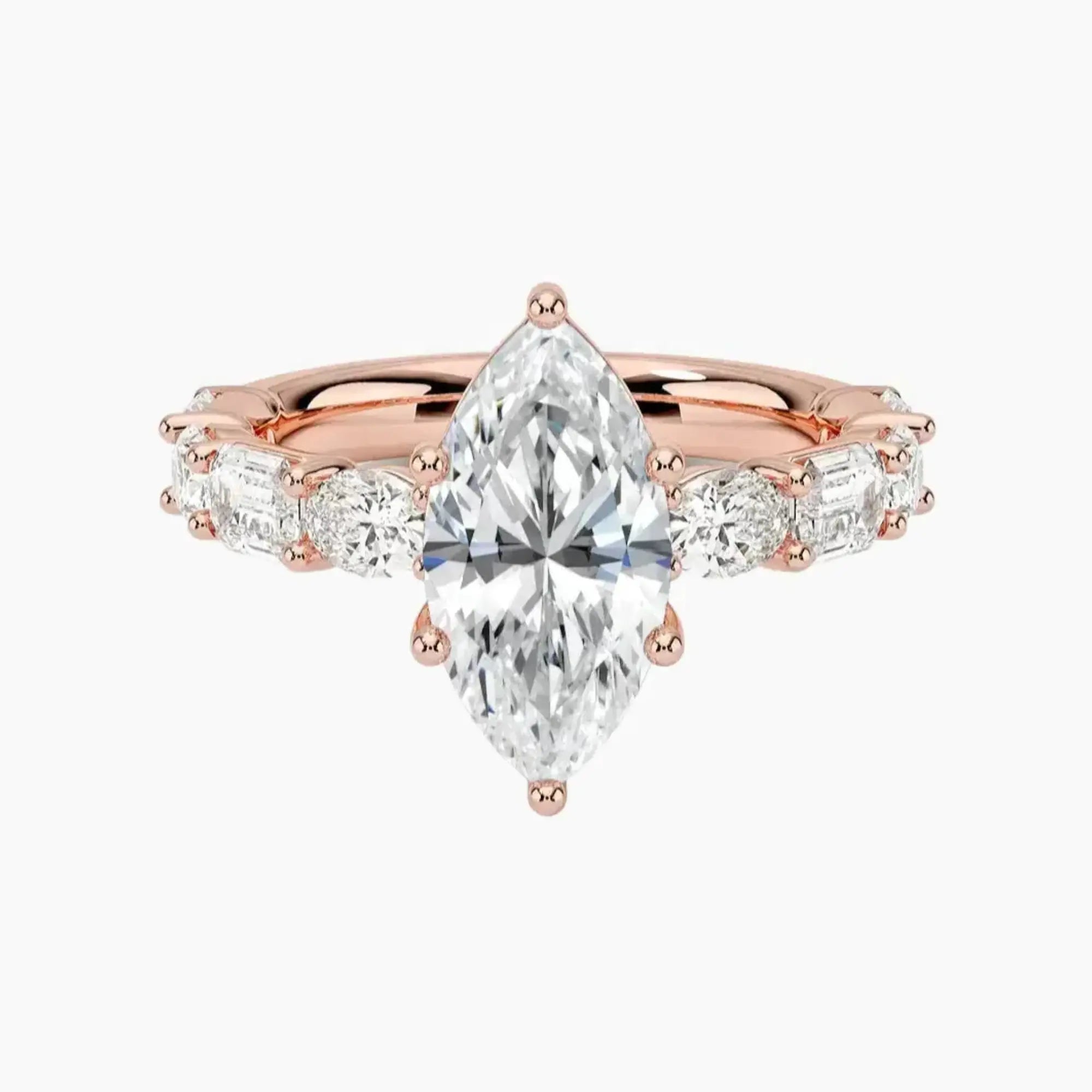 Ariadne Marquise Designer 2.5 Carat Lab Grown Diamond Engagement Ring in 18K Yellow Gold