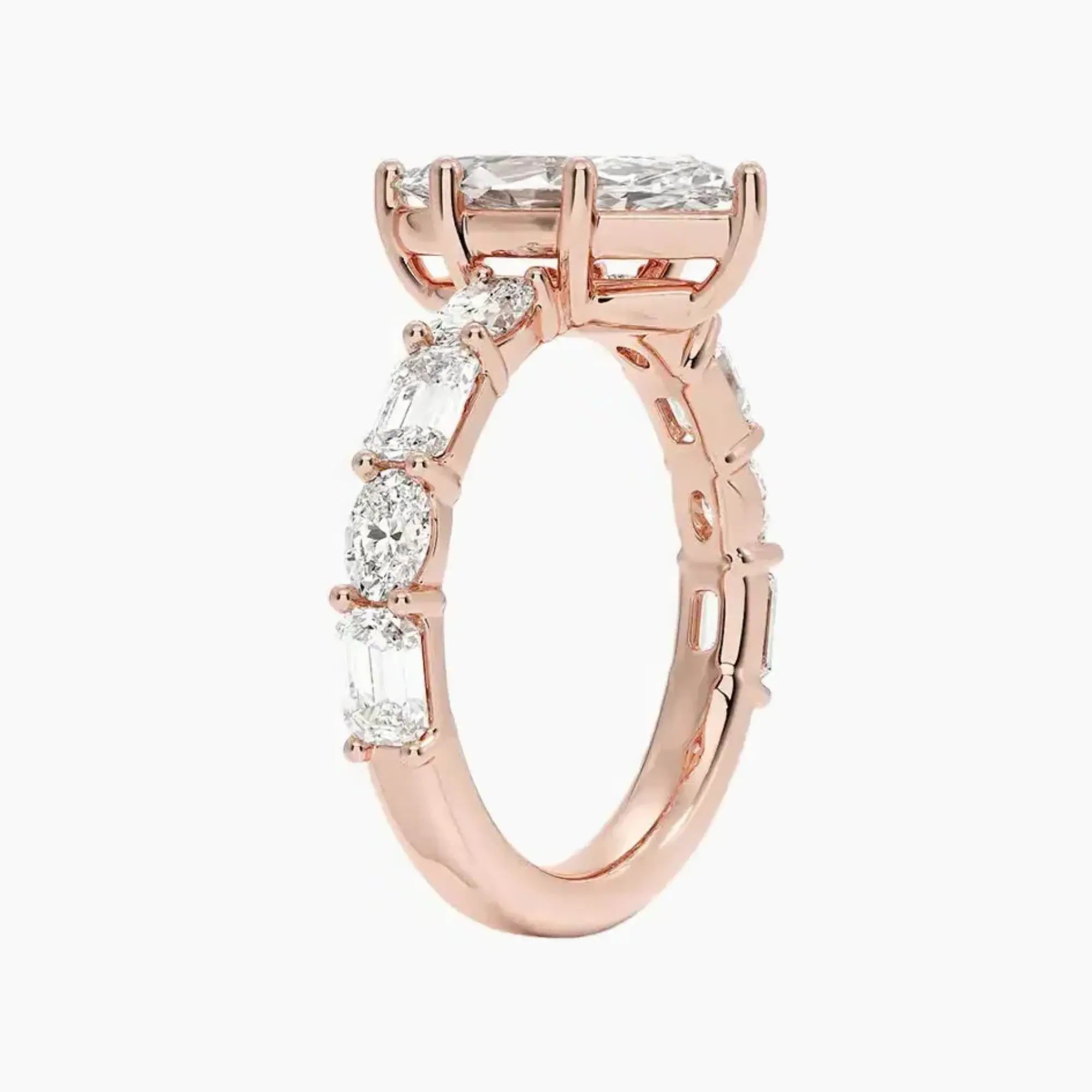 Ariadne Marquise Designer 2.5 Carat Lab Grown Diamond Engagement Ring in 14K Yellow Gold