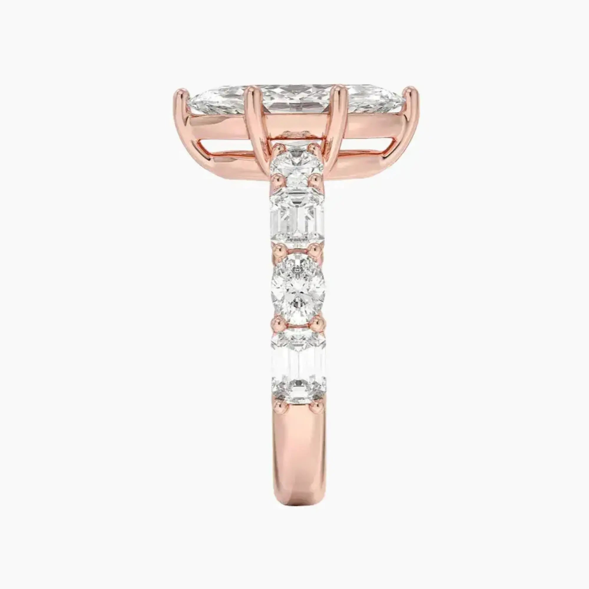 Ariadne Marquise Designer 3 Carat Lab Grown Diamond Engagement Ring in 18K Rose Gold