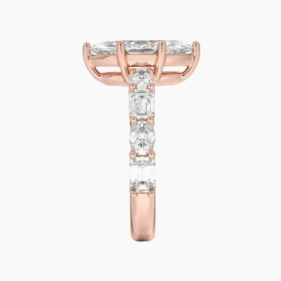 Ariadne Marquise Designer 3 Carat Lab Grown Diamond Engagement Ring in 18K Rose Gold