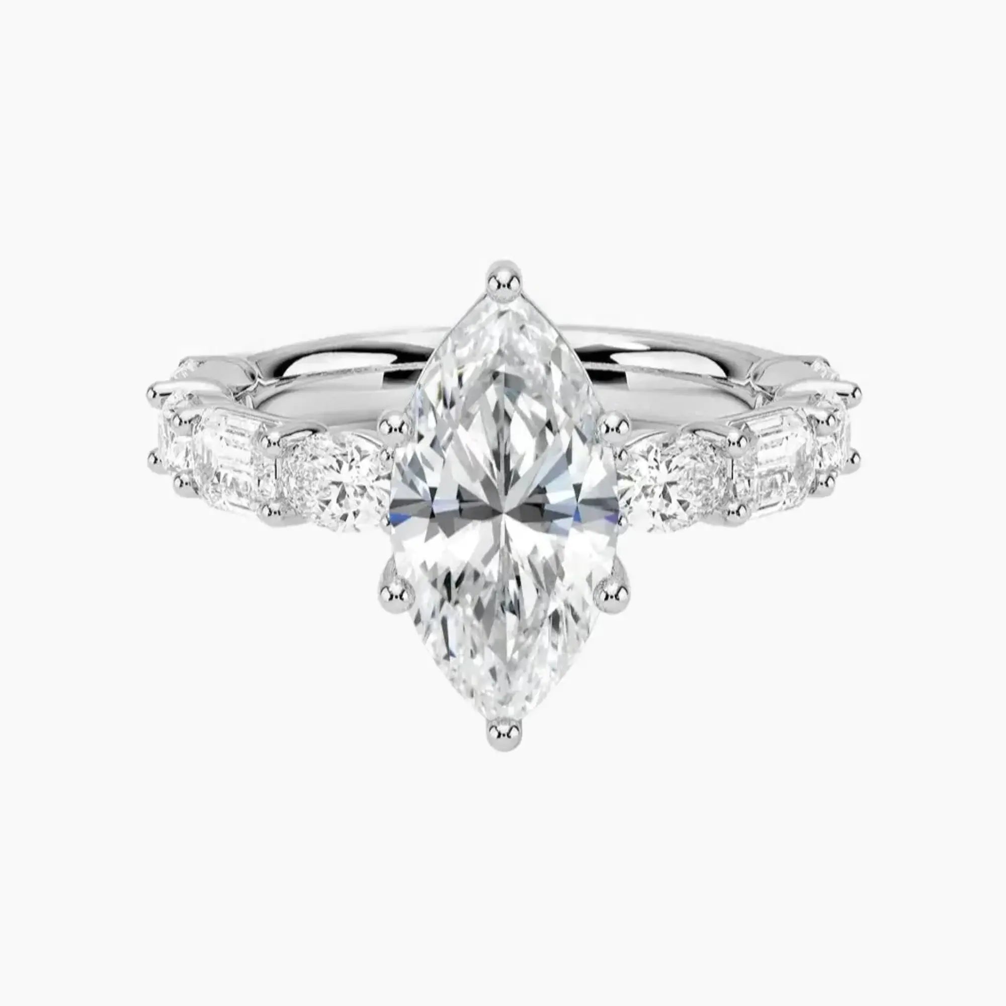 Ariadne Marquise Designer 2 Carat Lab Grown Diamond Engagement Ring in 18K Yellow Gold
