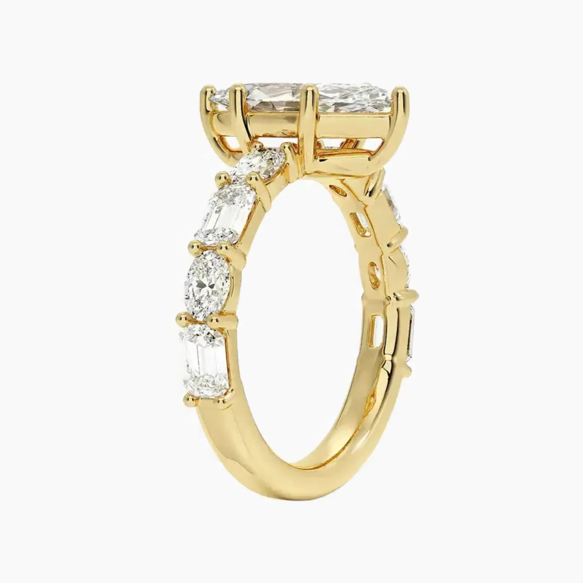 Ariadne Marquise Designer 1.5 Carat Lab Grown Diamond Engagement Ring in 18K Yellow Gold