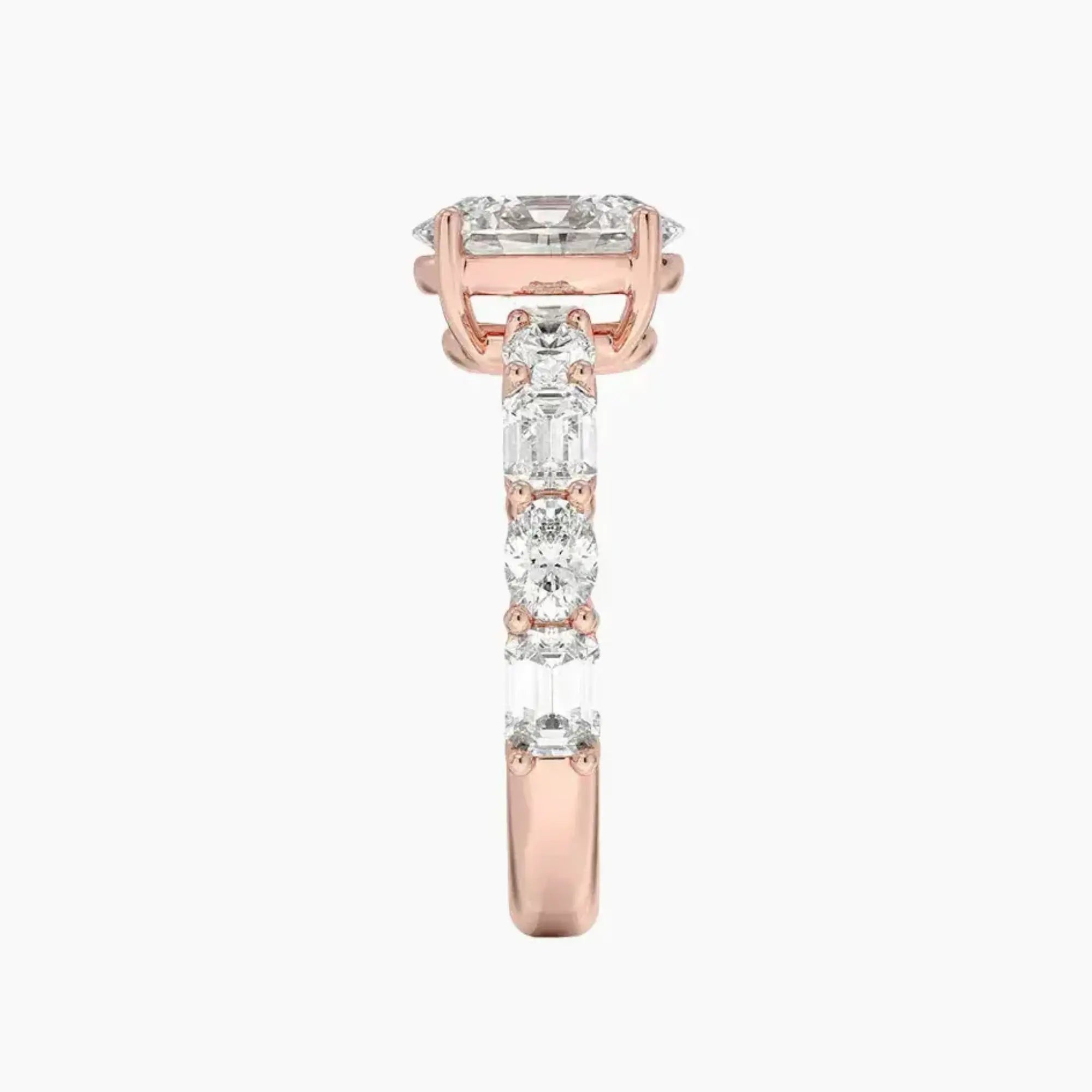 Ariadne Oval Designer Diamond Ring Setting in 18K Rose Gold