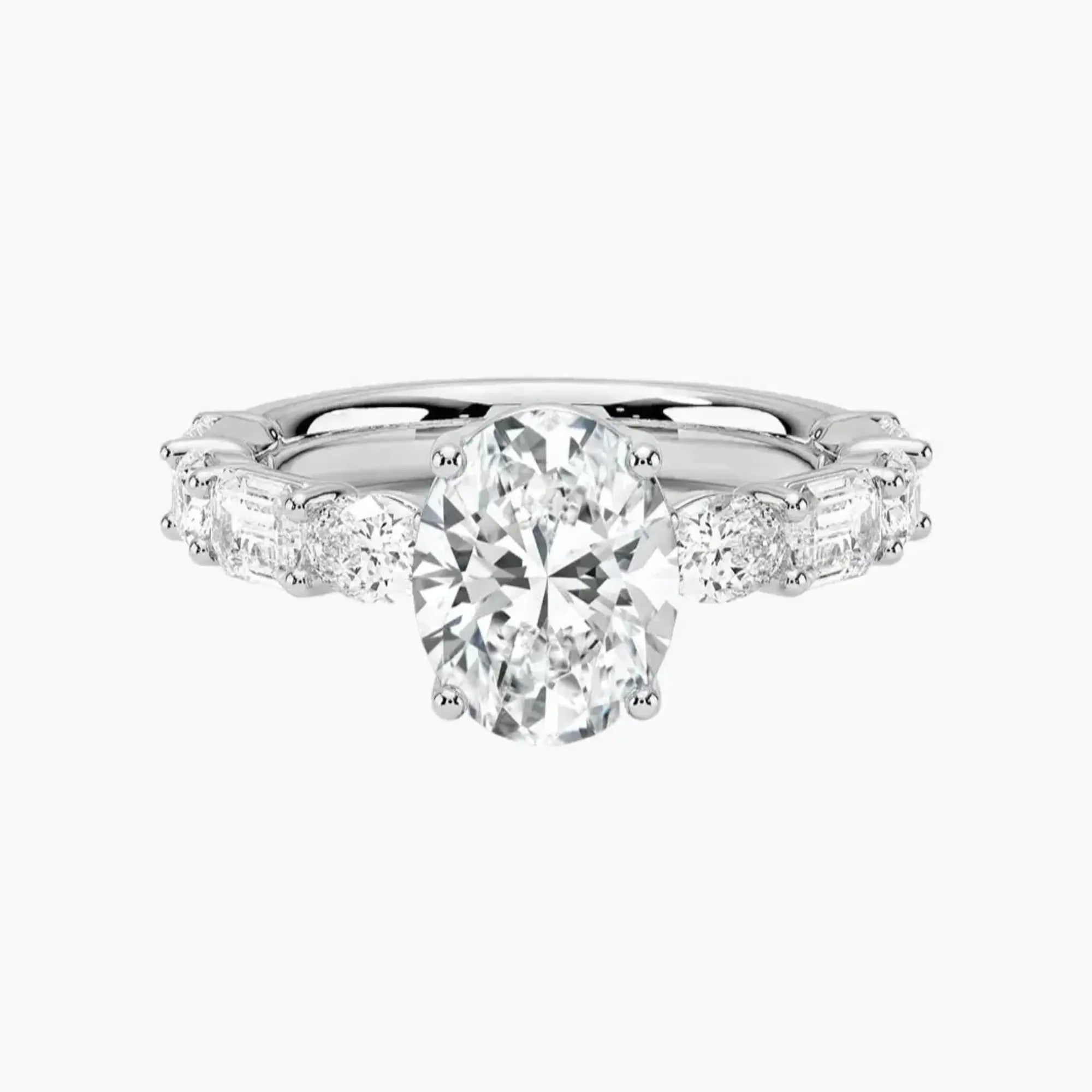 Ariadne Oval Designer 3 Carat Lab Grown Diamond Engagement Ring in 18K Yellow Gold