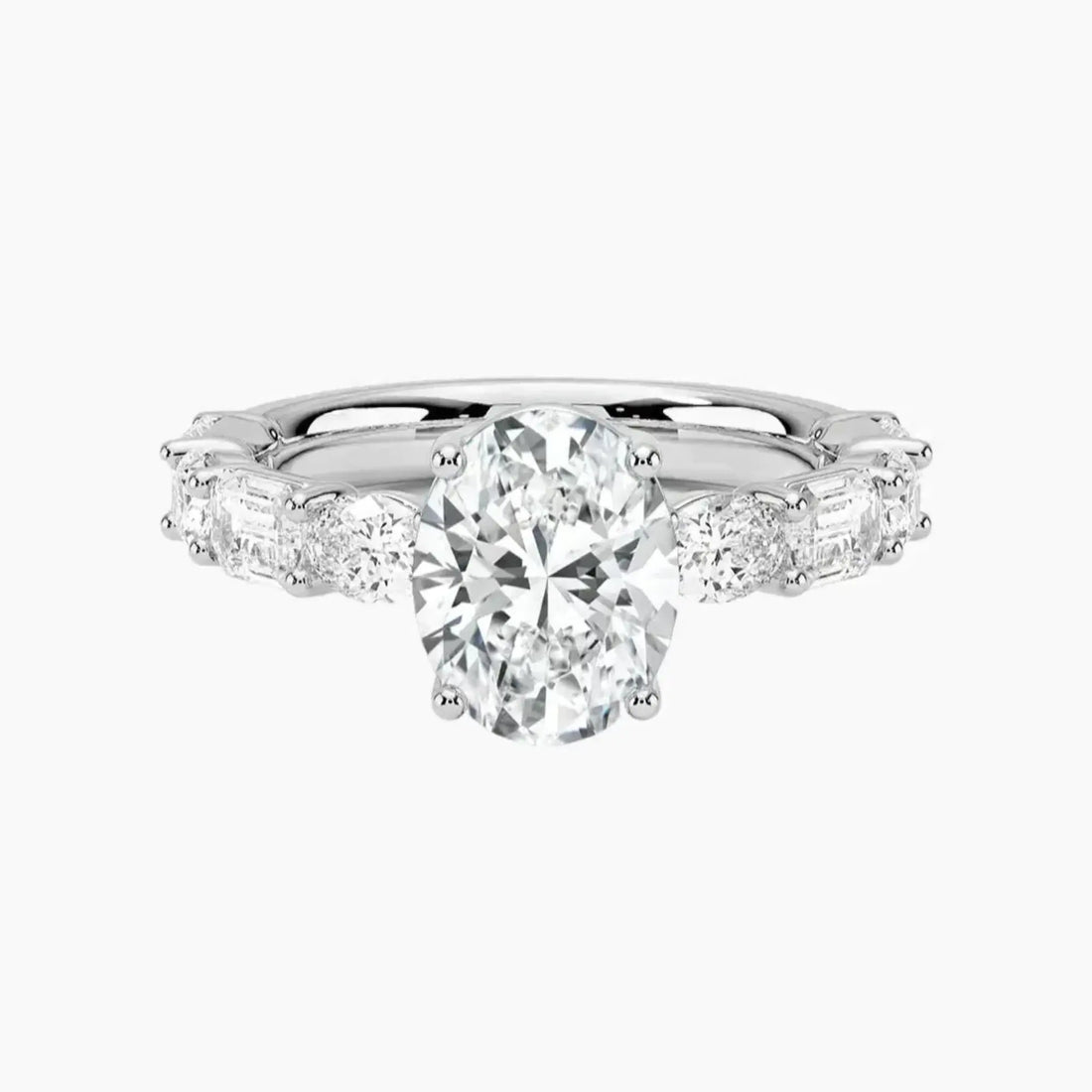 Ariadne Oval Designer Diamond Ring Setting in 14K White Gold