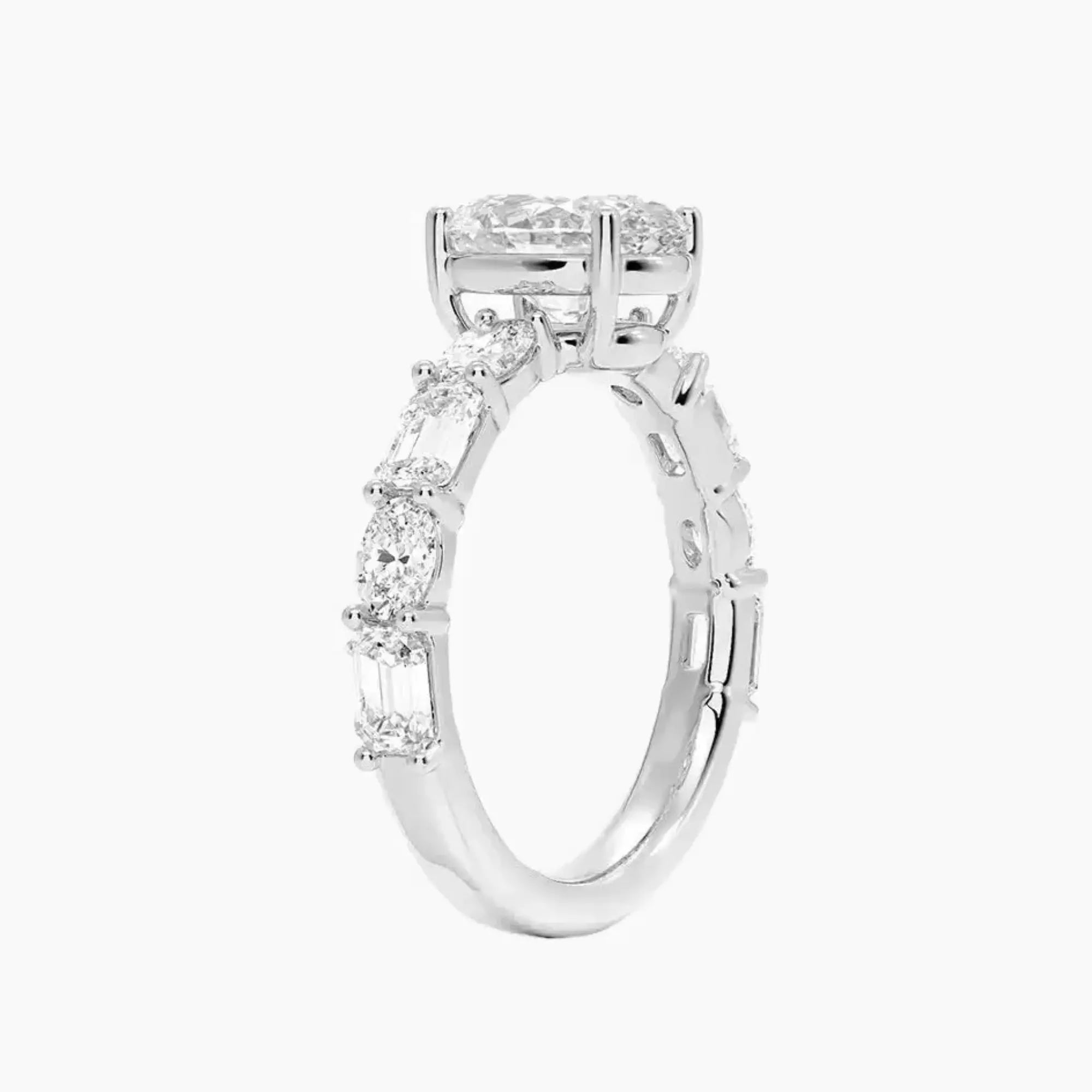 Ariadne Oval Designer Diamond Ring Setting in 14K White Gold