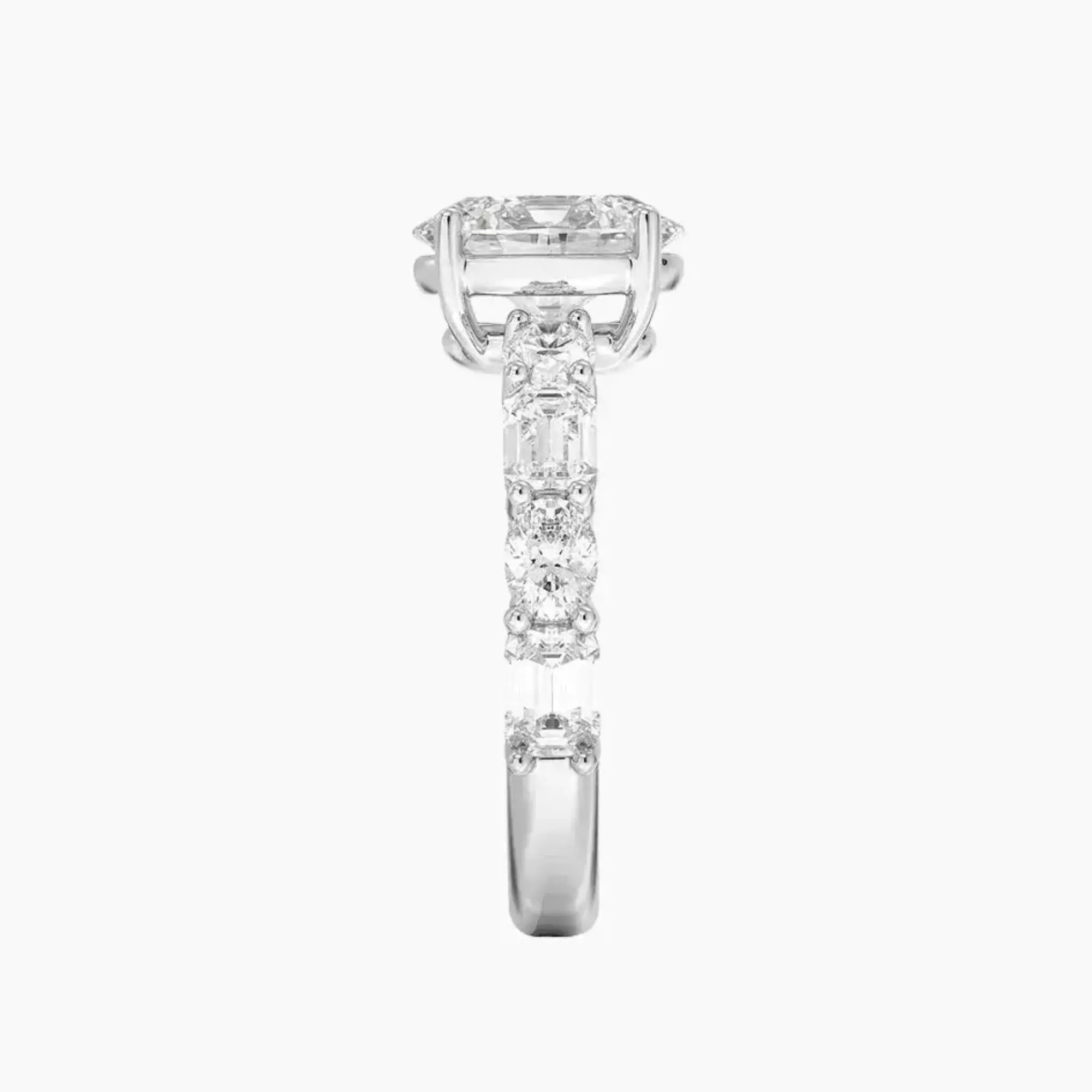 Ariadne Oval Designer Diamond Ring Setting in 14K White Gold