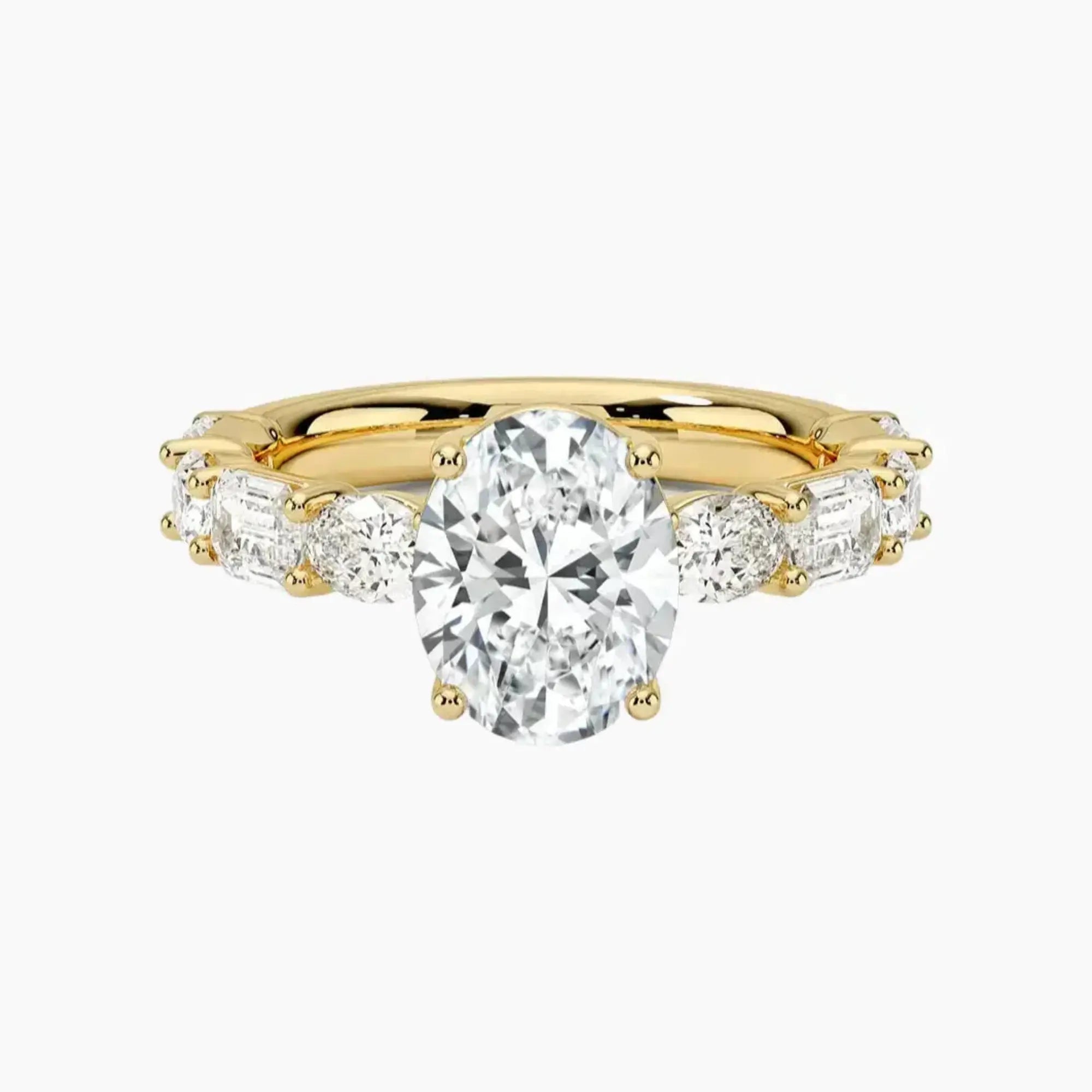 Ariadne Oval Designer 1 Carat Lab Grown Diamond Engagement Ring in 14K White Gold