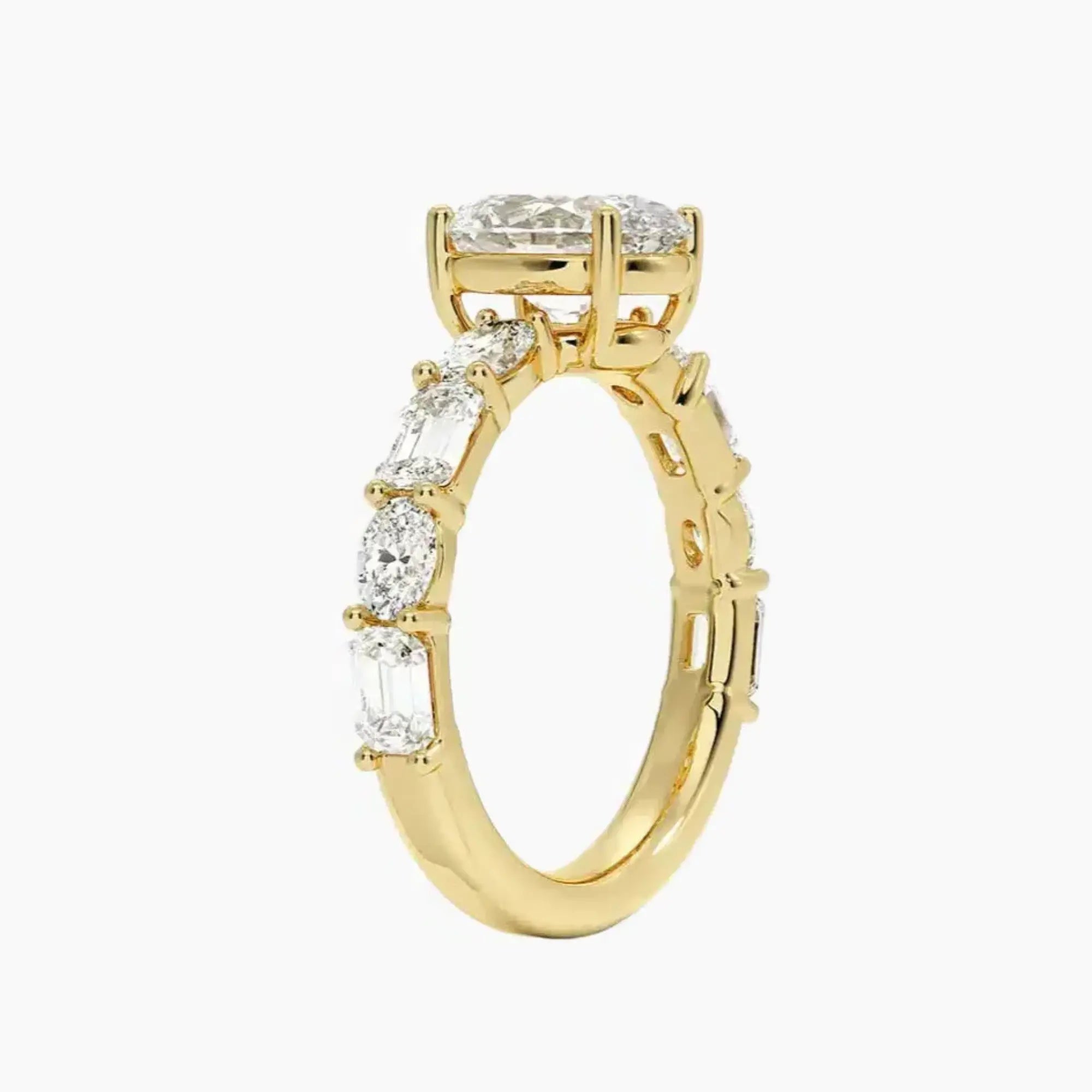 Ariadne Oval Designer 1 Carat Lab Grown Diamond Engagement Ring in 18K Yellow Gold