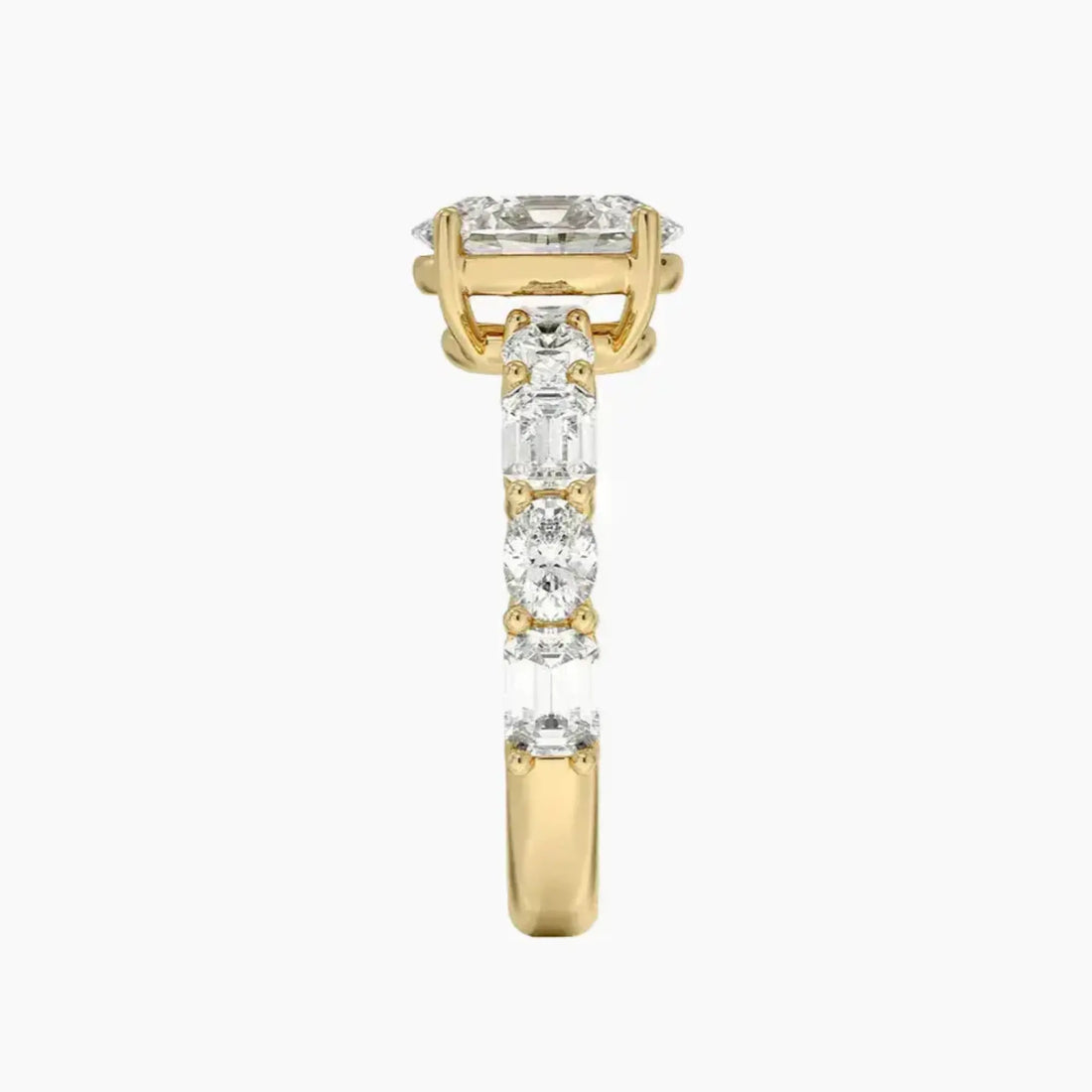 Ariadne Oval Designer 3 Carat Lab Grown Diamond Engagement Ring in 18K White Gold