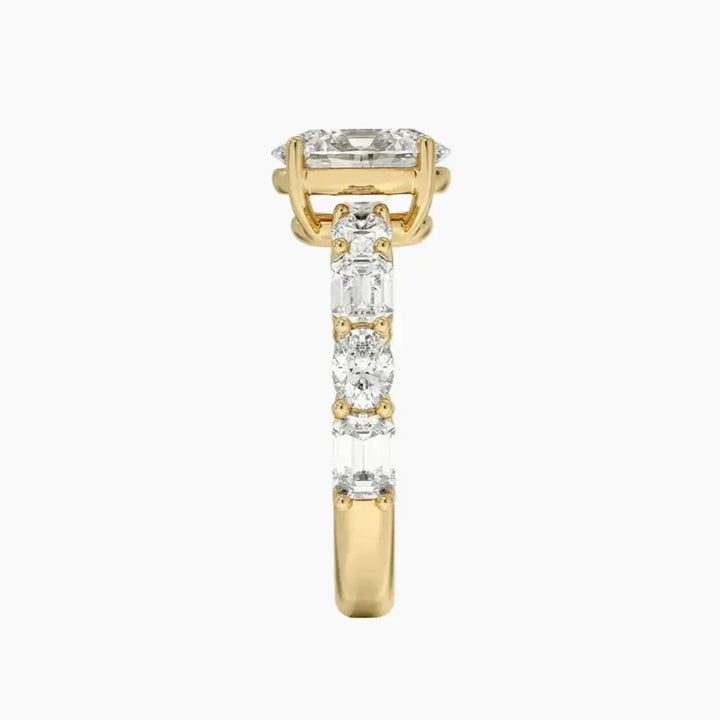 Ariadne Oval Designer 3 Carat Lab Grown Diamond Engagement Ring in 18K Rose Gold