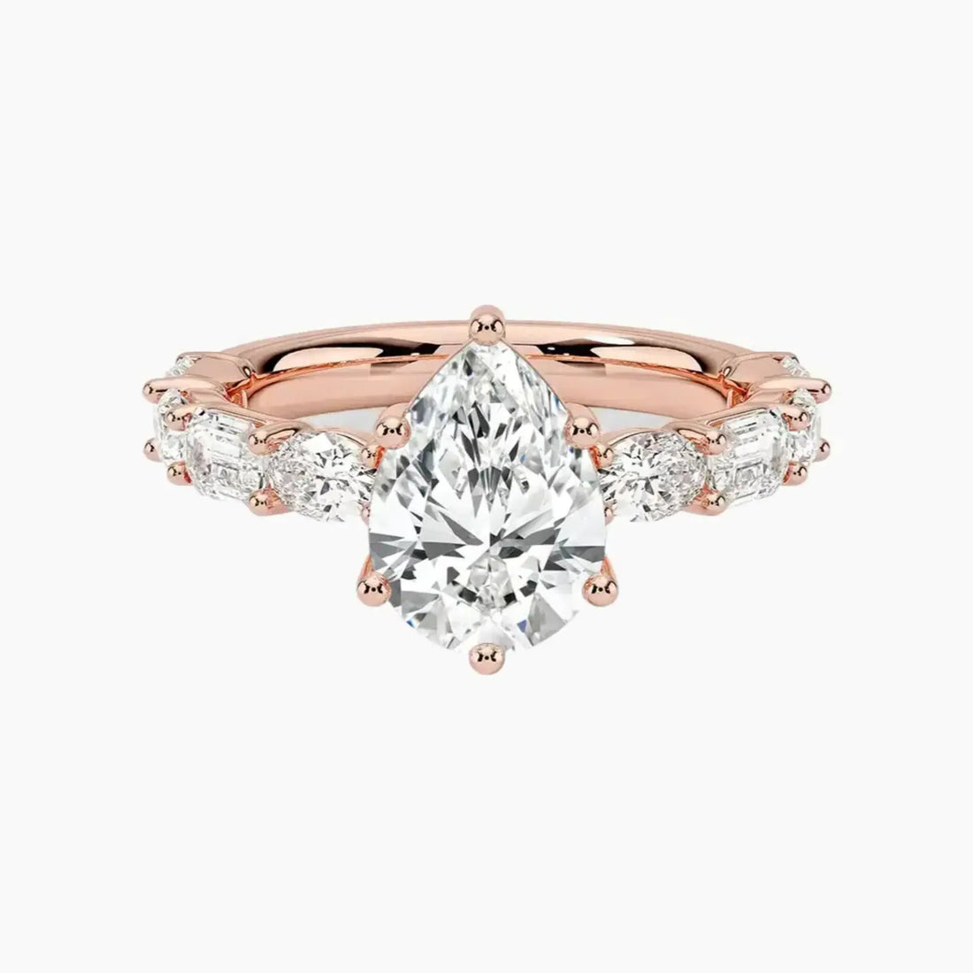 Ariadne Pear Designer Diamond Ring Setting in 14K Yellow Gold