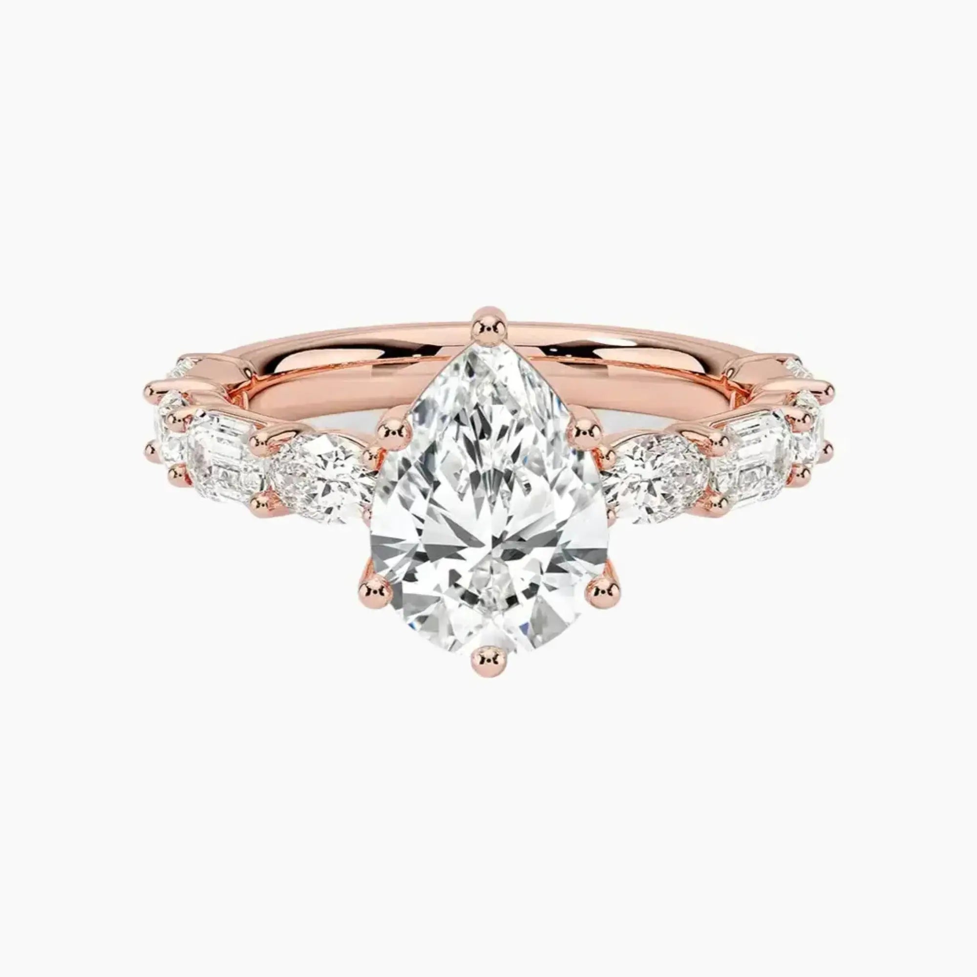 Ariadne Pear Designer 3 Carat Lab Grown Diamond Engagement Ring in 18K Yellow Gold