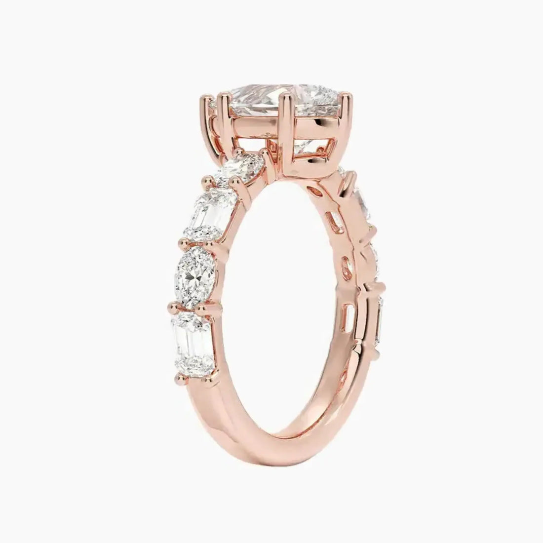 Ariadne Pear Designer Diamond Ring Setting in 18K White Gold