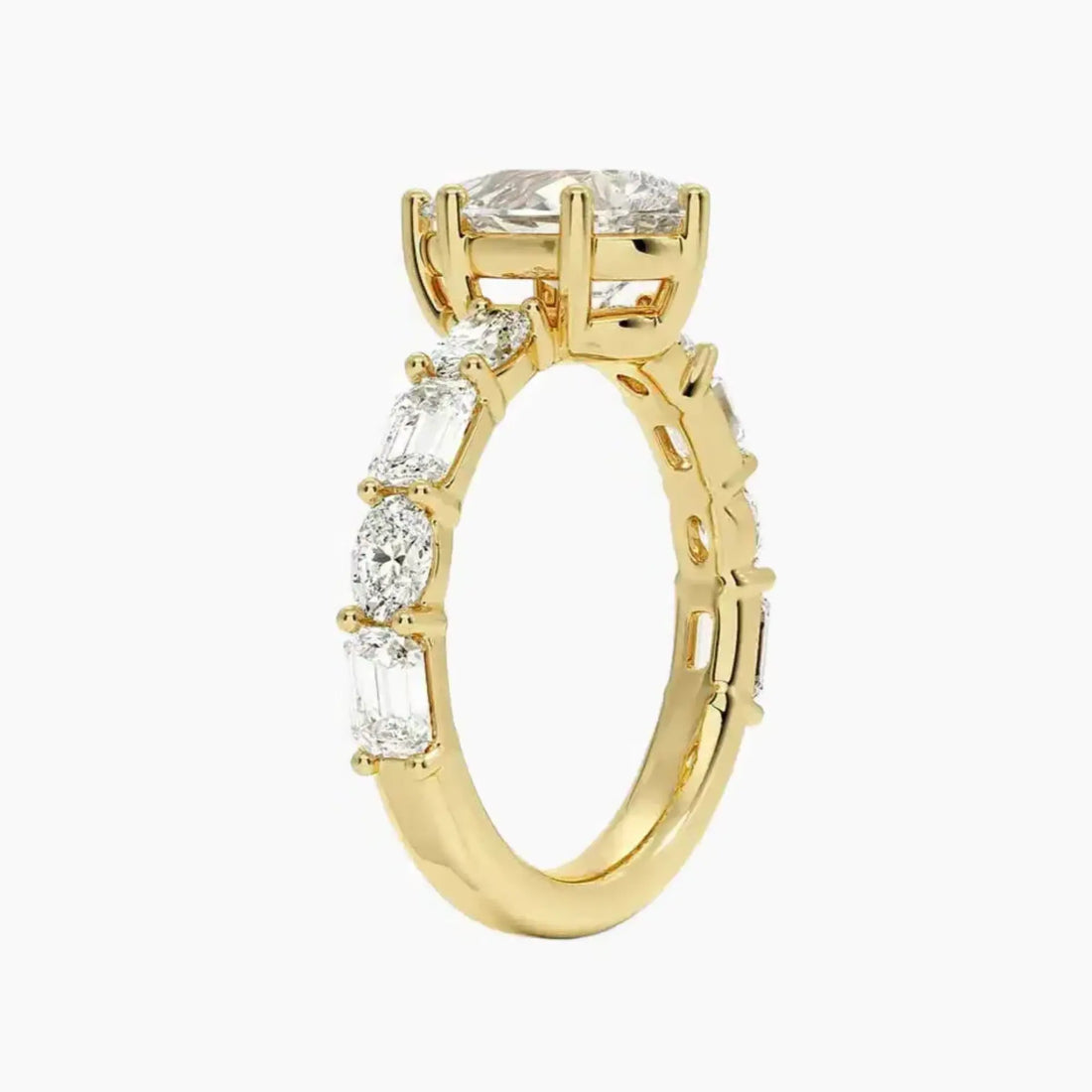 Ariadne Pear Designer 3 Carat Lab Grown Diamond Engagement Ring in 18K Yellow Gold