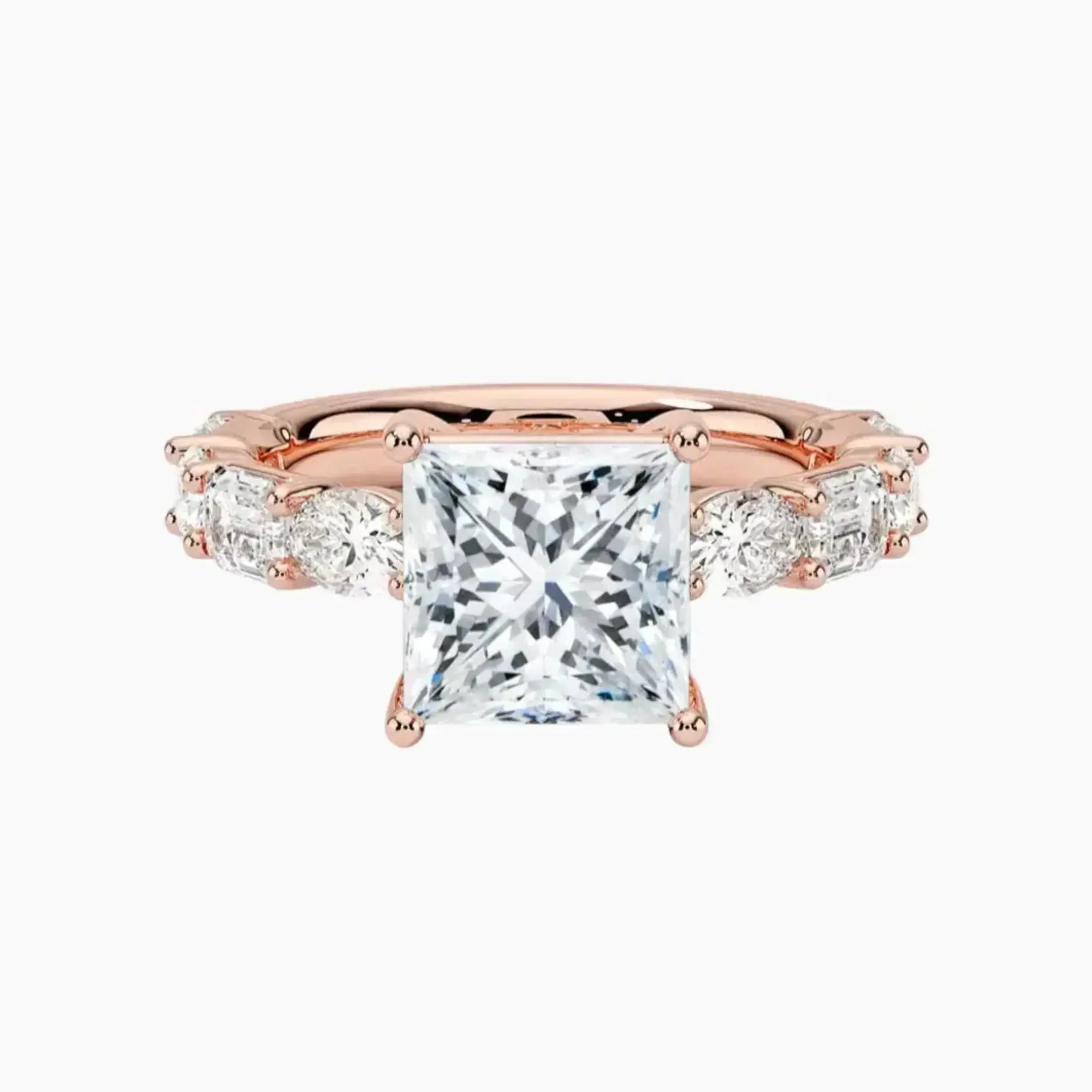 Ariadne Princess Designer 3 Carat Lab Grown Diamond Engagement Ring in 18K Rose Gold