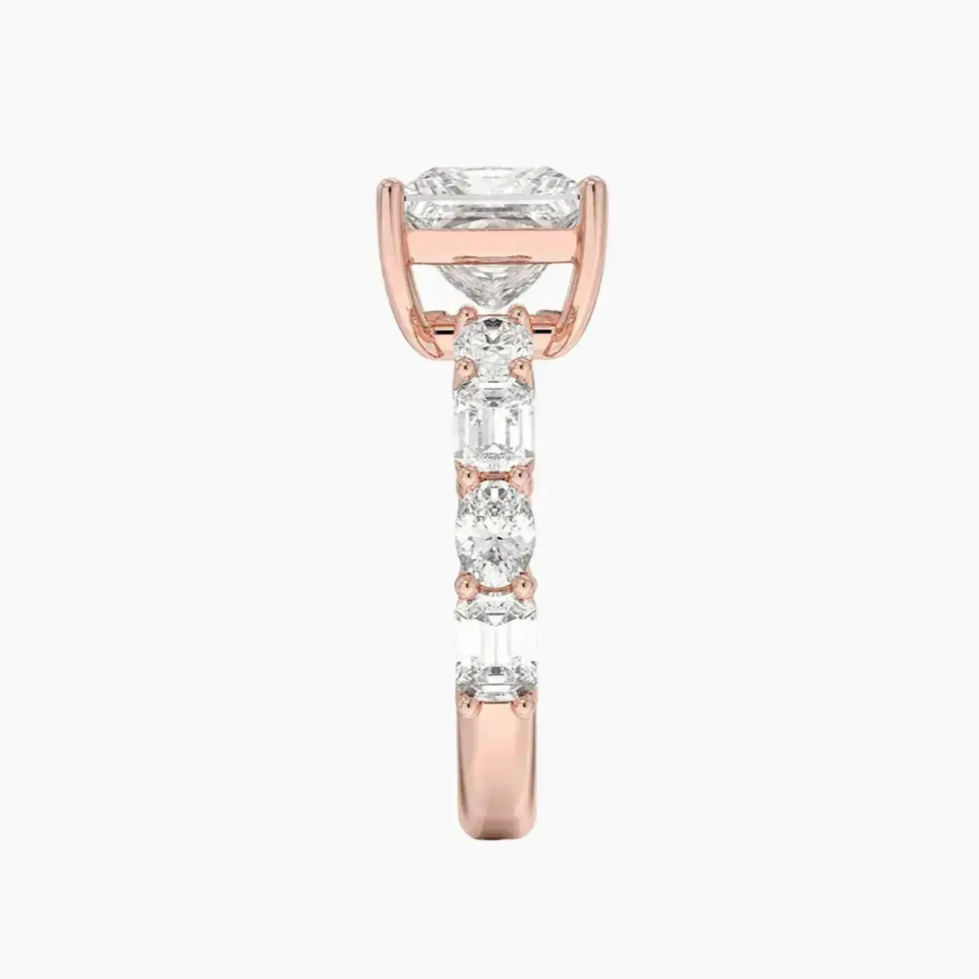 Ariadne Princess Designer 3 Carat Lab Grown Diamond Engagement Ring in 14K Rose Gold