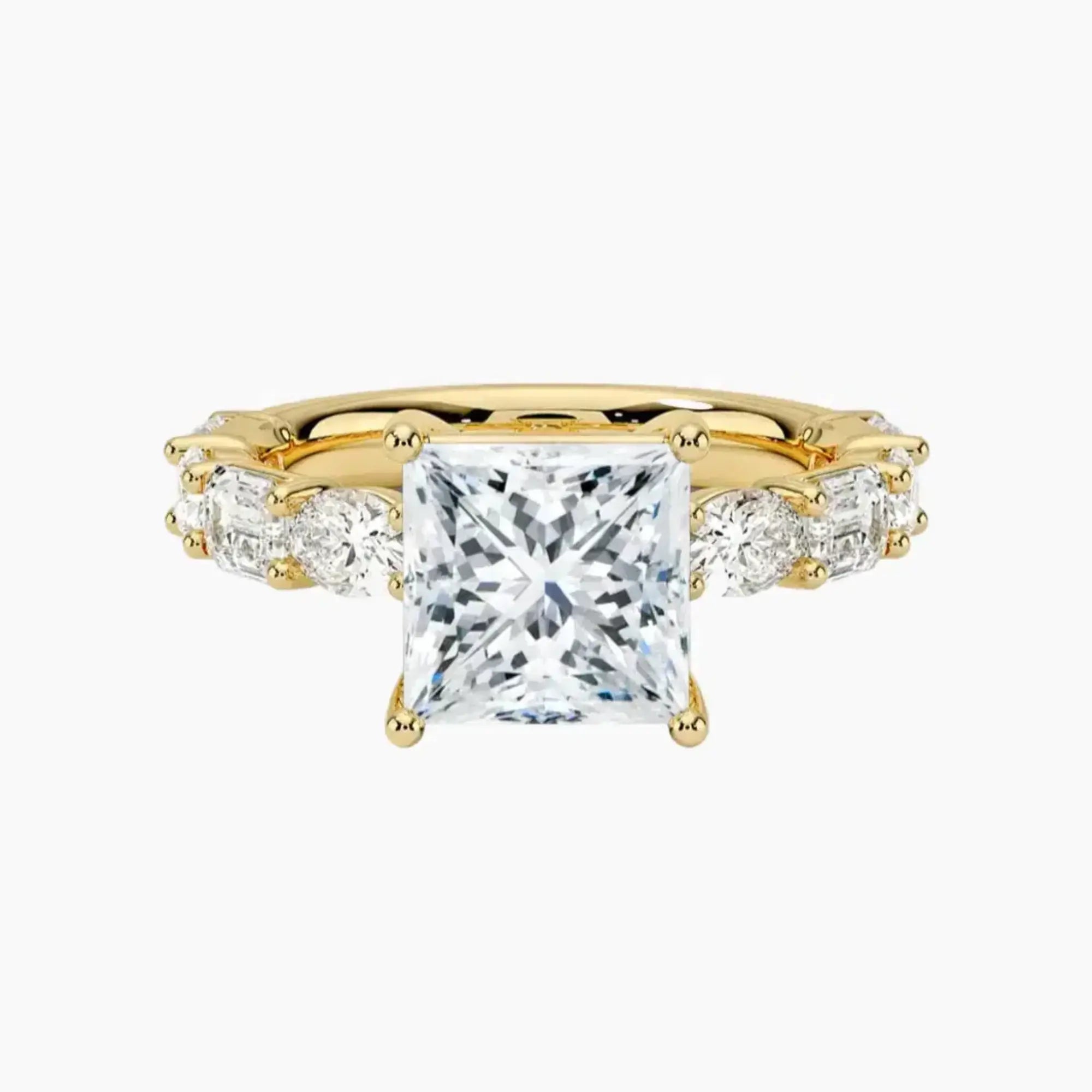 Ariadne Princess Designer Diamond Ring Setting in 14K White Gold