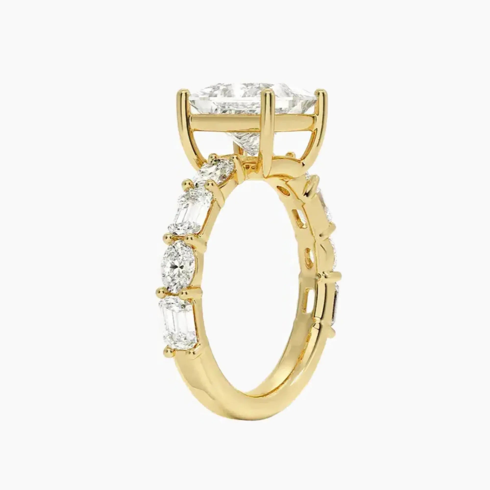 Ariadne Princess Designer Diamond Ring Setting in 18K White Gold