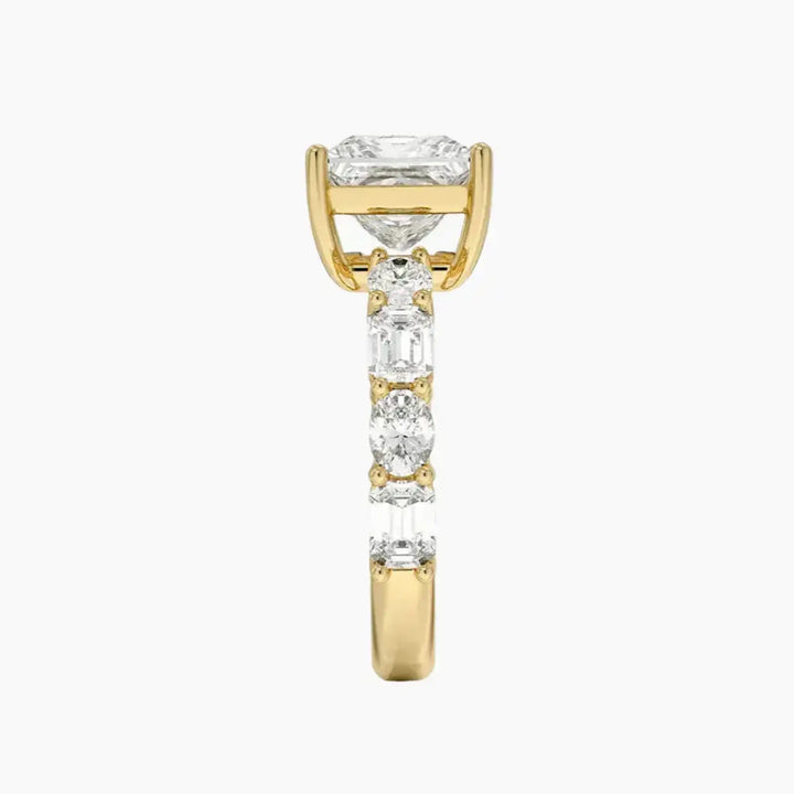Ariadne Princess Designer 3 Carat Lab Grown Diamond Engagement Ring in 14K Rose Gold