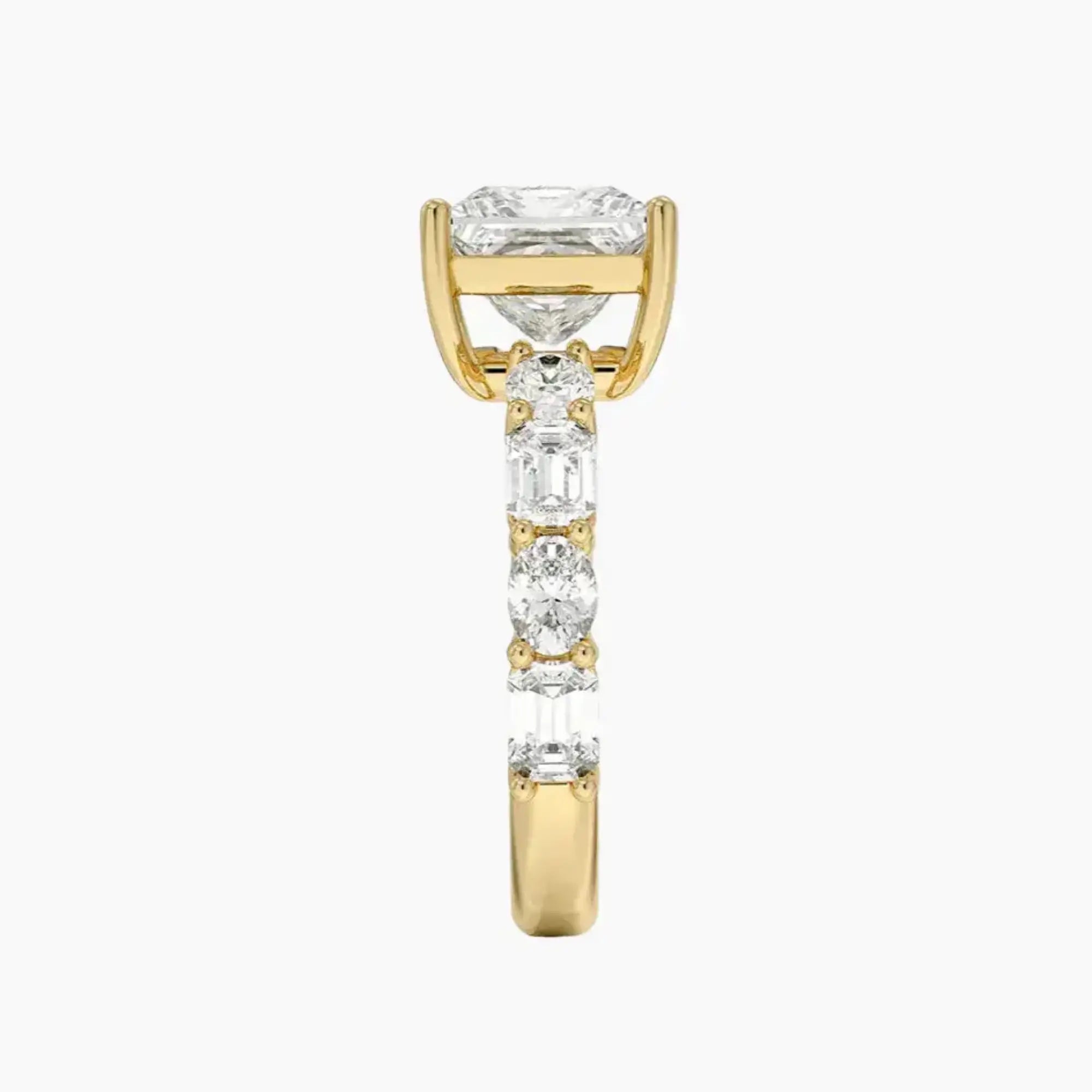 Ariadne Princess Designer Diamond Ring Setting in 18K White Gold