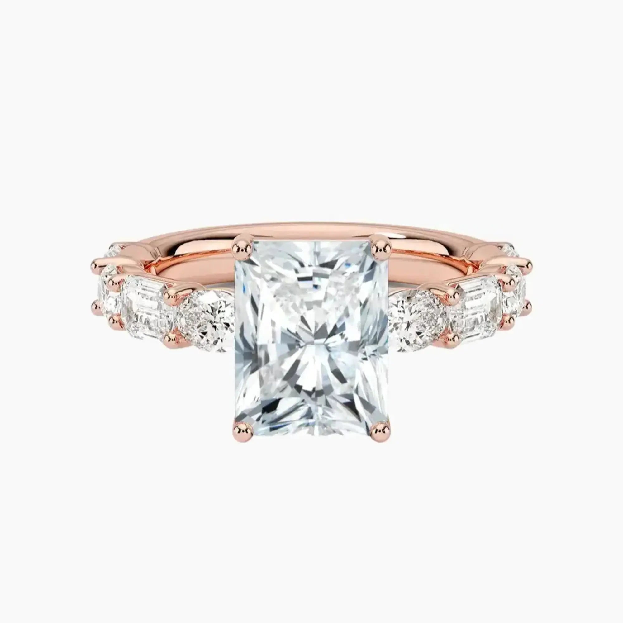 Ariadne Radiant Designer 3 Carat Lab Grown Diamond Engagement Ring in 18K Rose Gold