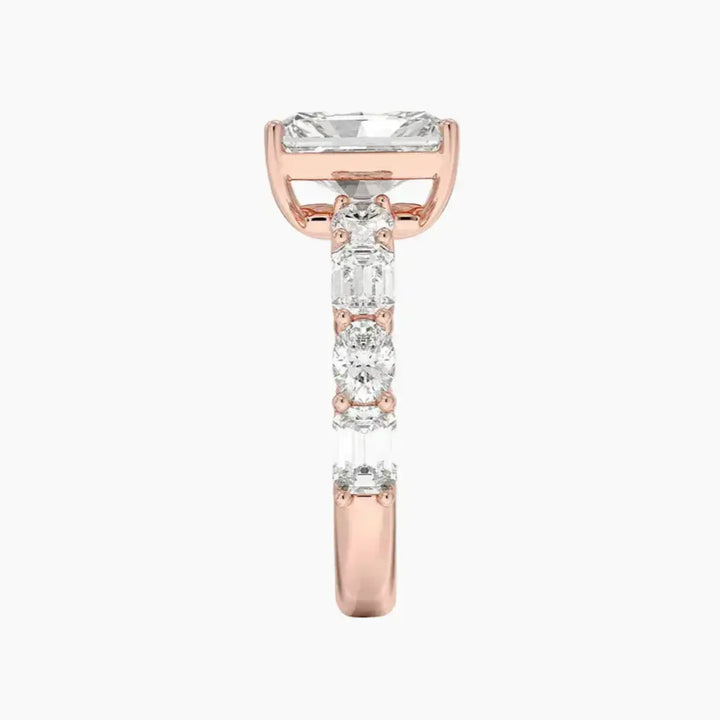 Ariadne Radiant Designer 3 Carat Lab Grown Diamond Engagement Ring in 18K White Gold