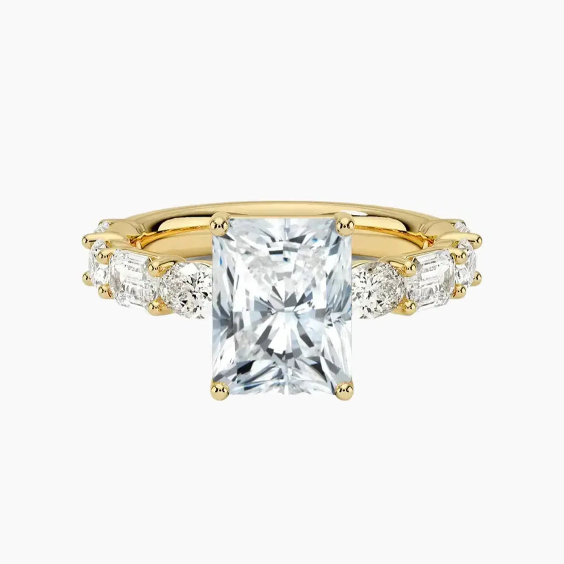 Ariadne Radiant Designer 1 Carat Lab Grown Diamond Engagement Ring in 14K White Gold