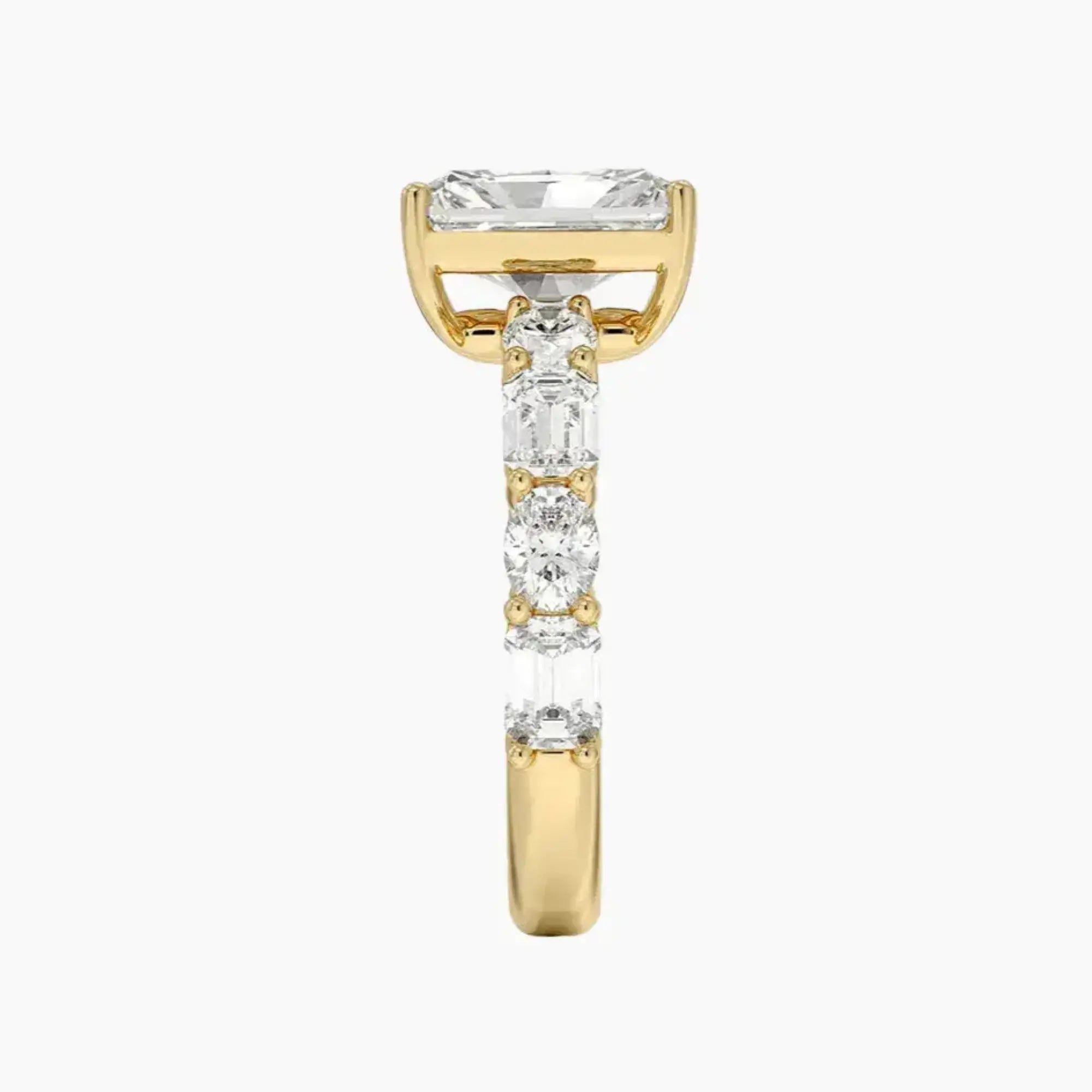 Ariadne Radiant Designer 2.5 Carat Lab Grown Diamond Engagement Ring in 14K Rose Gold