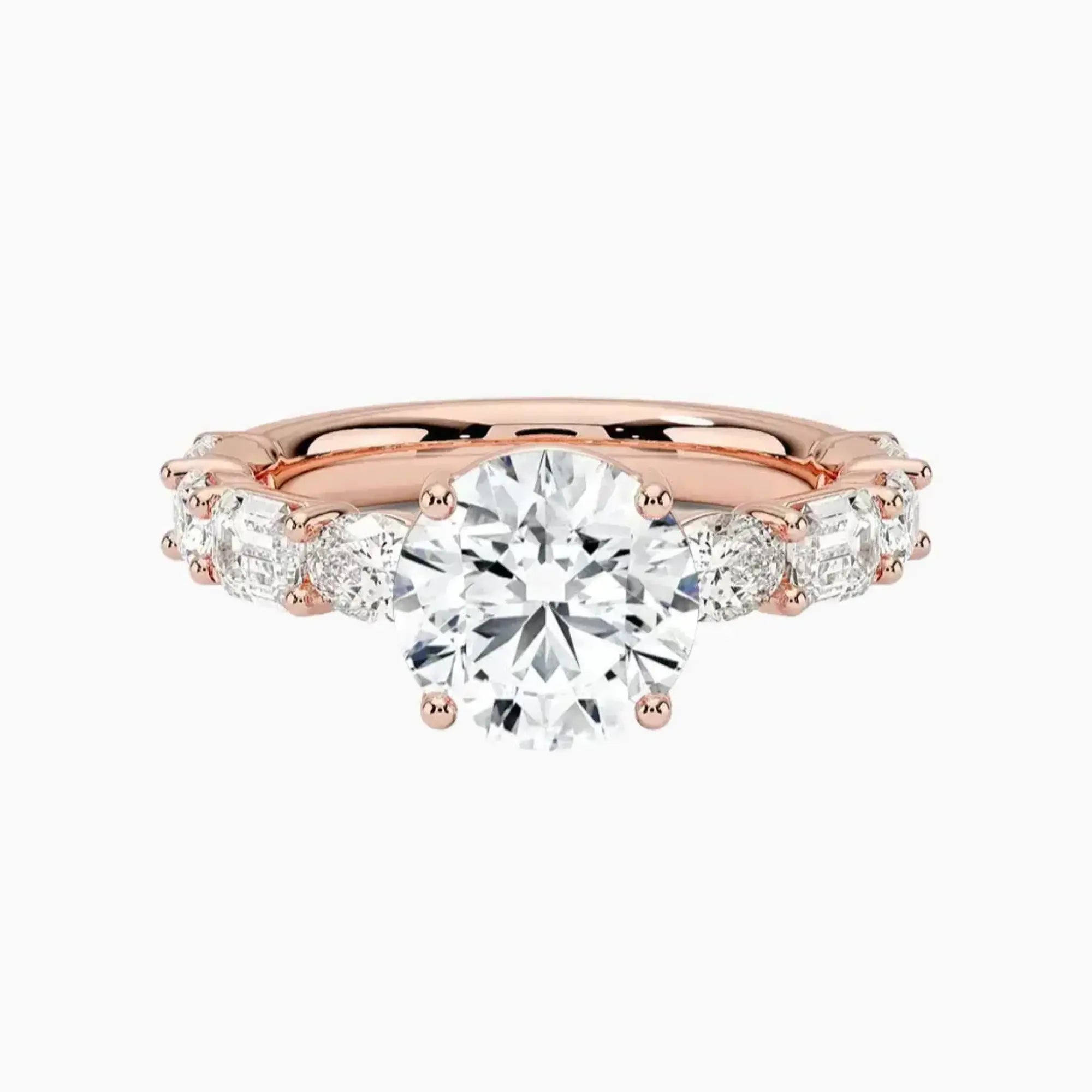 Ariadne Round Designer 2 Carat Lab Grown Diamond Engagement Ring in 14K Rose Gold