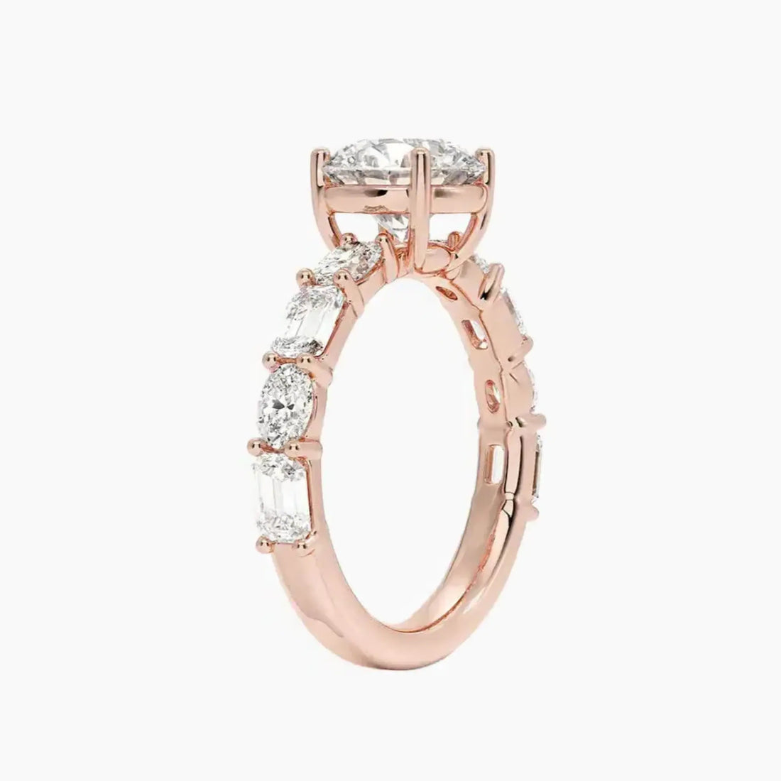 Ariadne Round Designer 2.5 Carat Lab Grown Diamond Engagement Ring in 18K Rose Gold