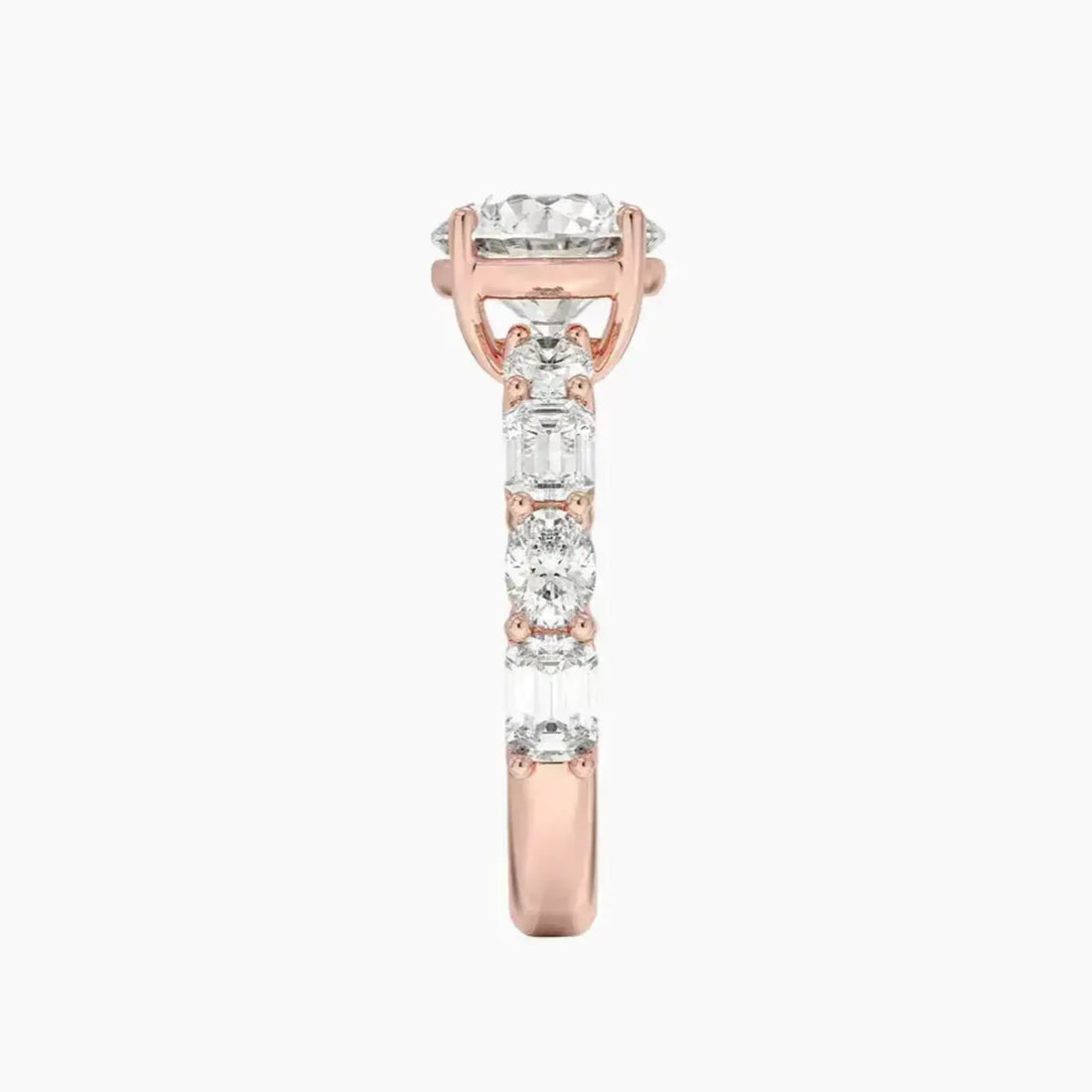 Ariadne Round Designer 2 Carat Lab Grown Diamond Engagement Ring in 14K Rose Gold