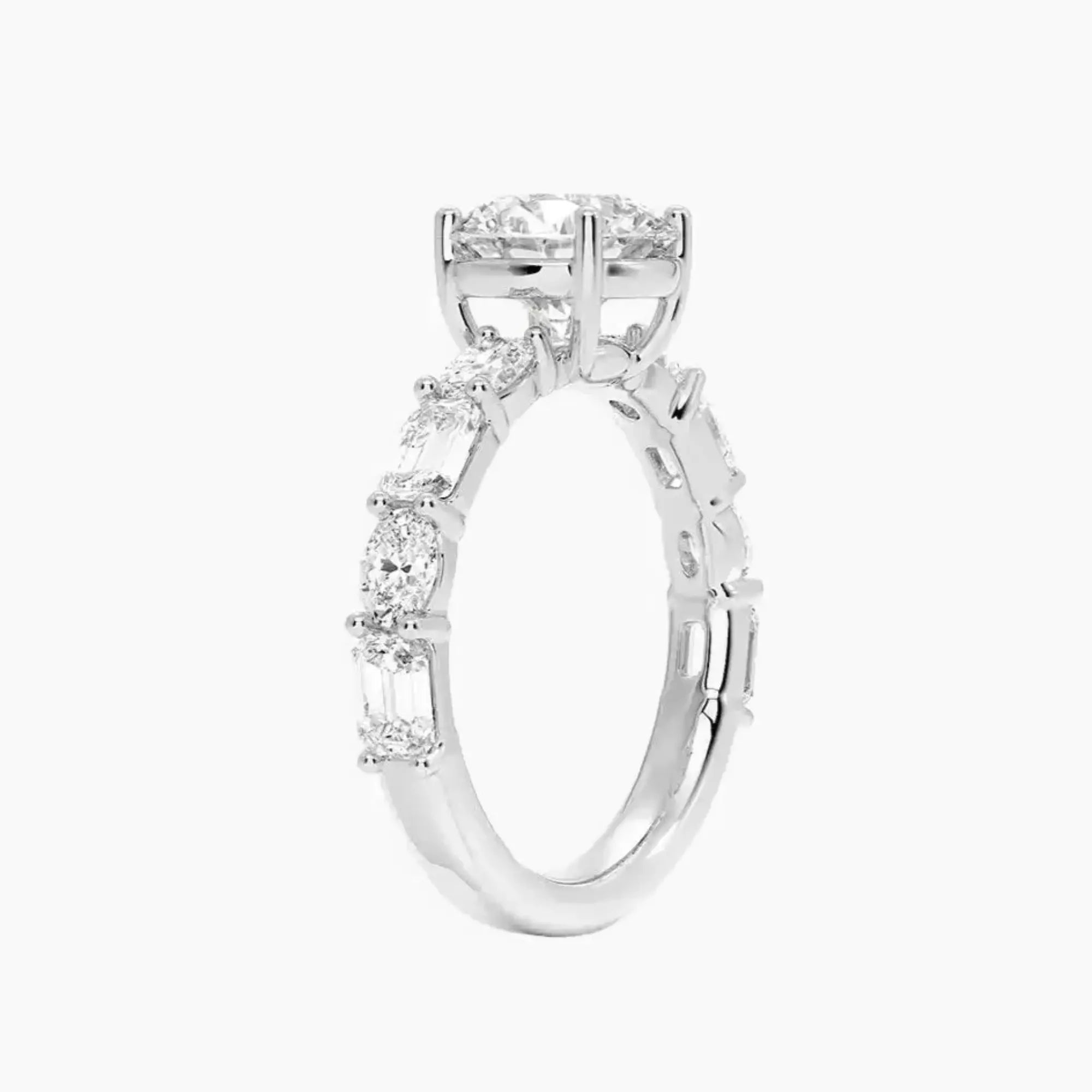 Ariadne Round Designer Diamond Ring Setting in 18K Yellow Gold