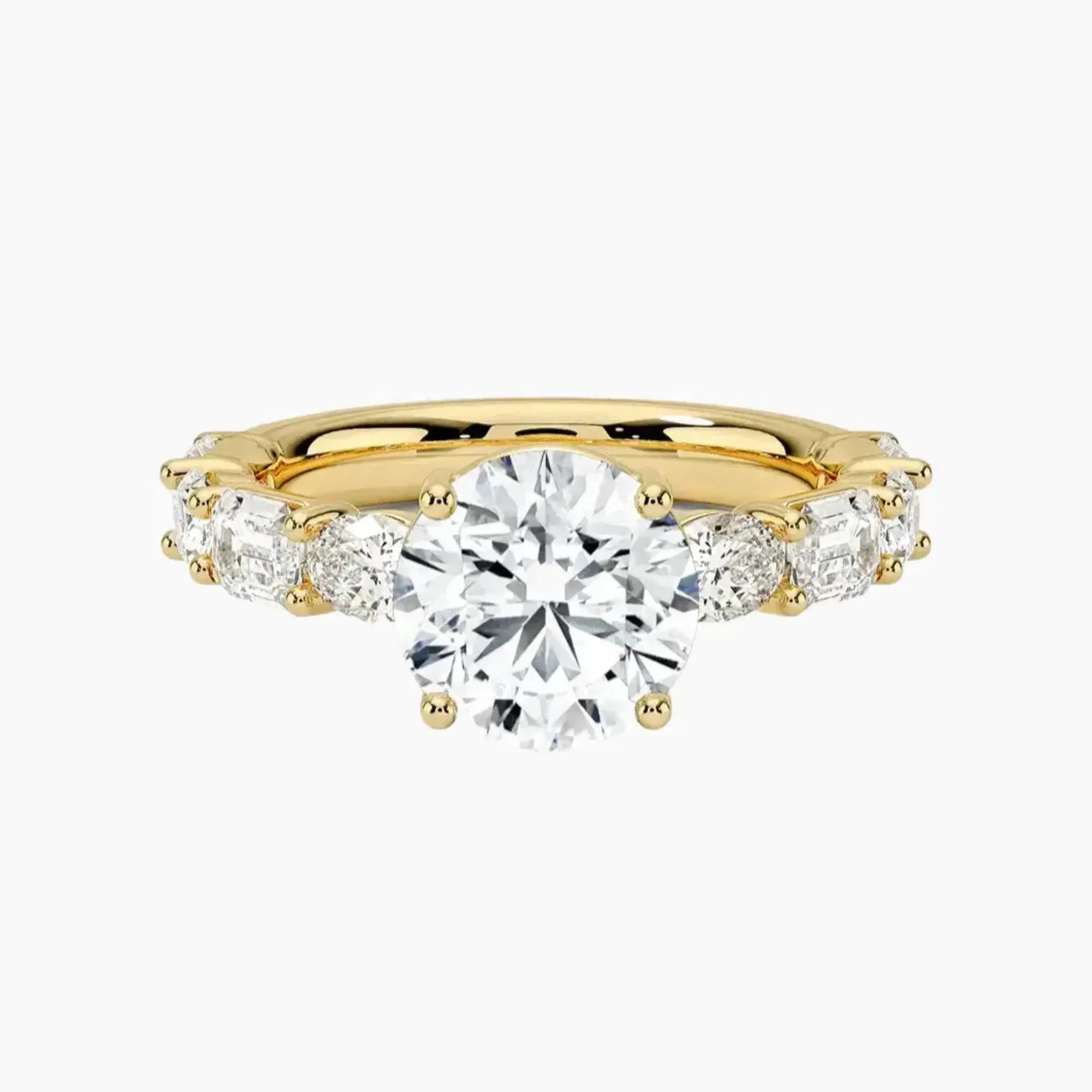 Ariadne Round Designer Diamond Ring Setting in 14K Rose Gold